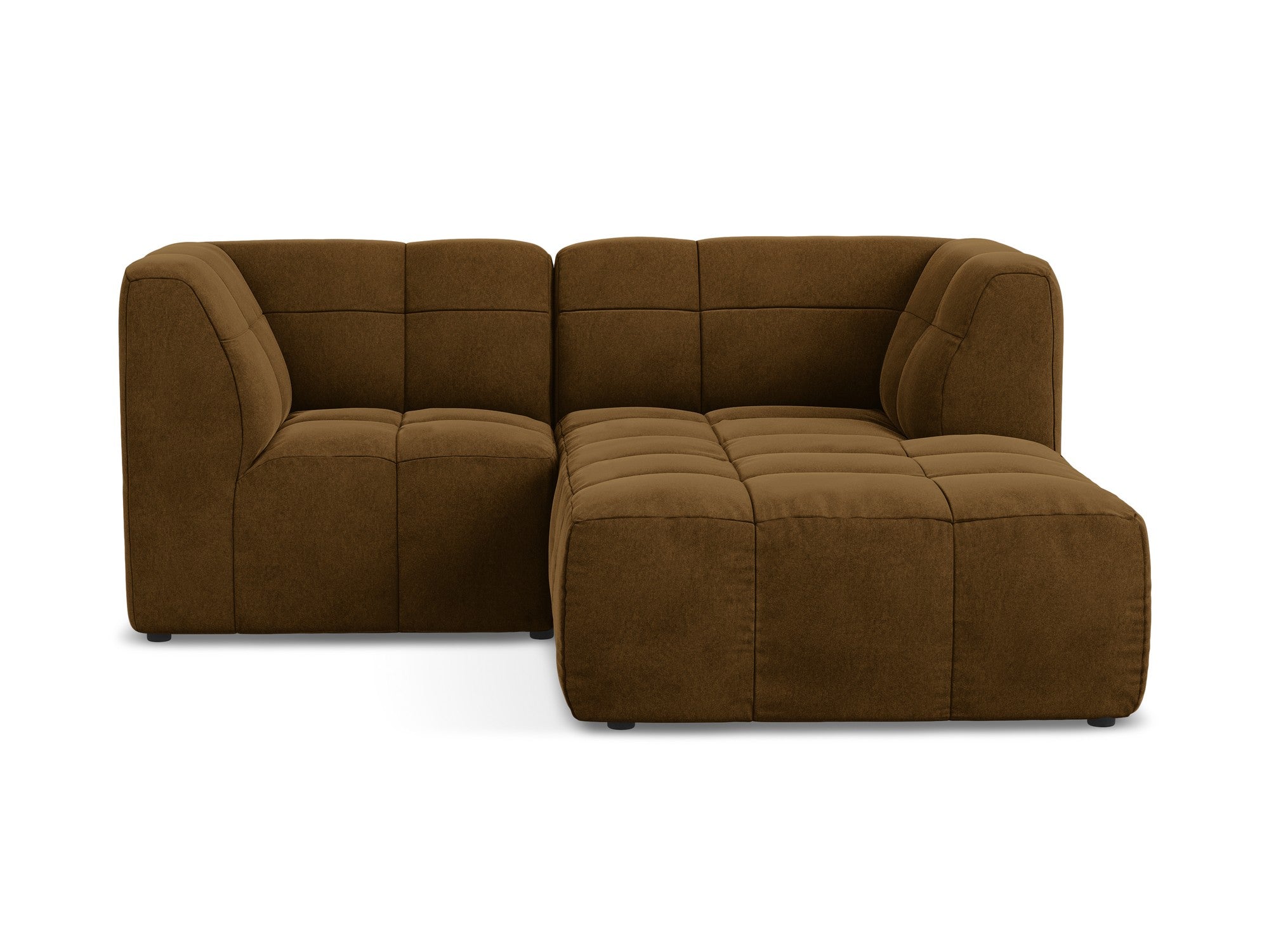 Right-facing velvet modular sofa for 2 people ALOHA mustard