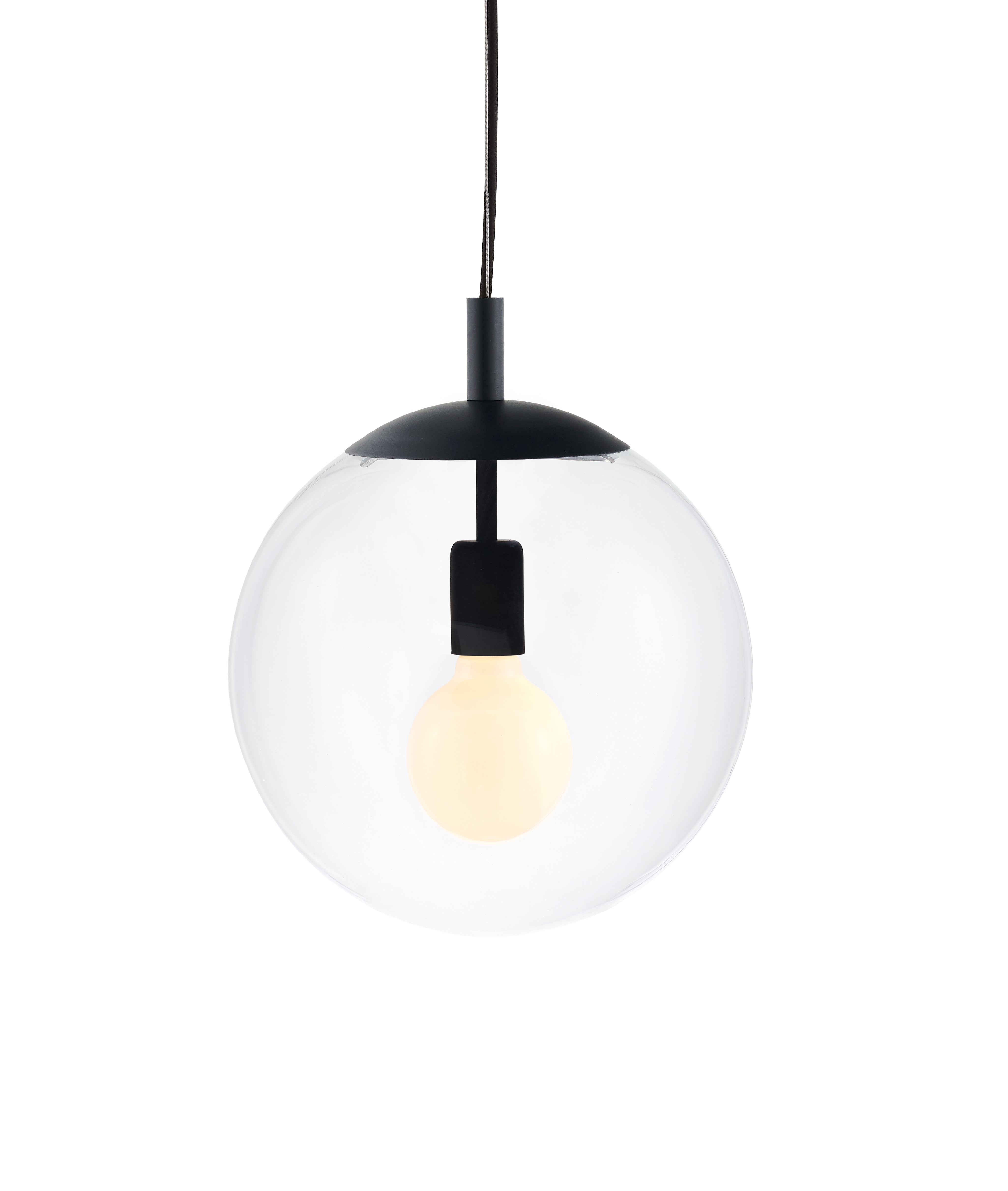 Stropní lampa ALUR 2 průhledné sklo s černým povrchem