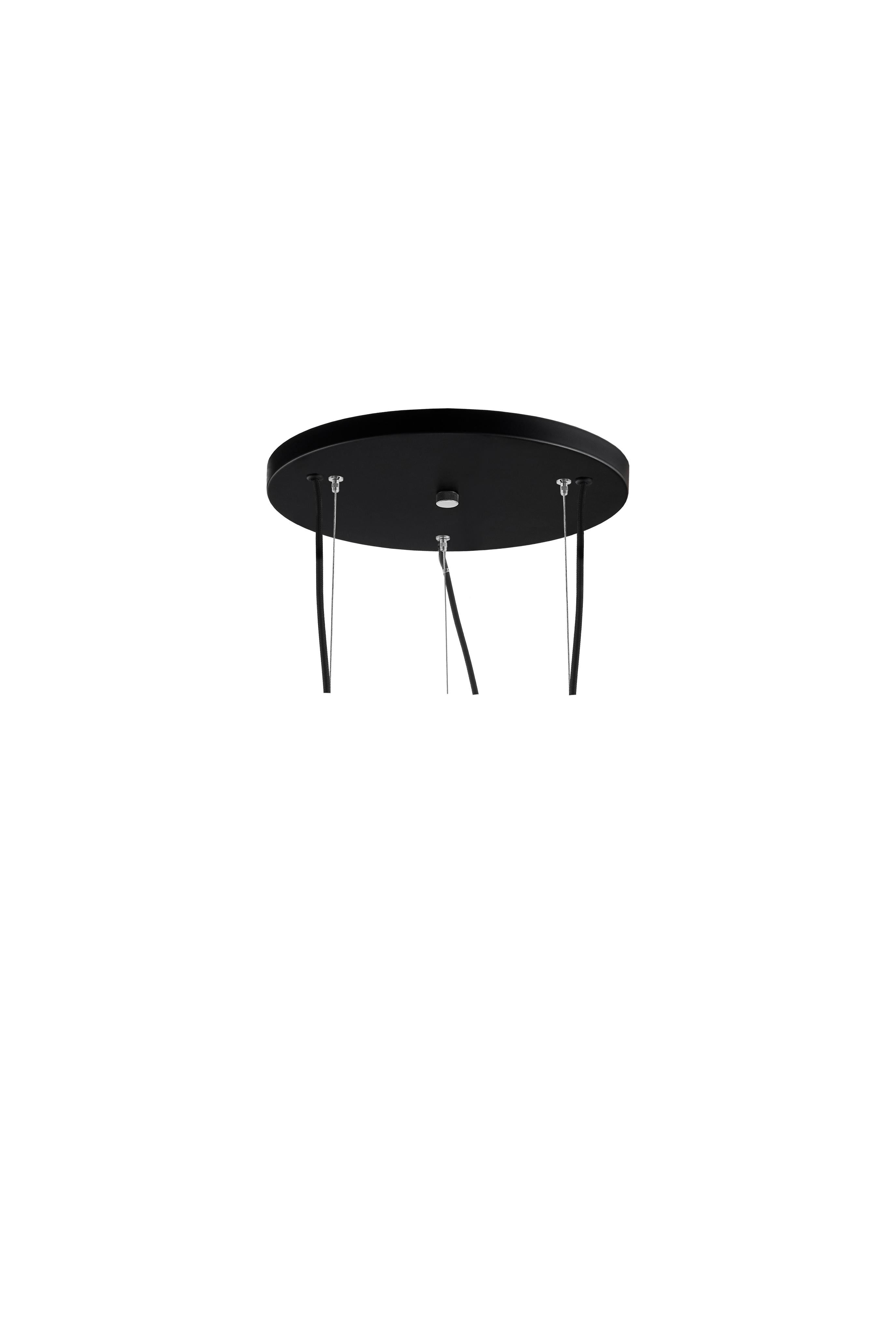 Stropní lampa ALUR 2 průhledné sklo s černým povrchem
