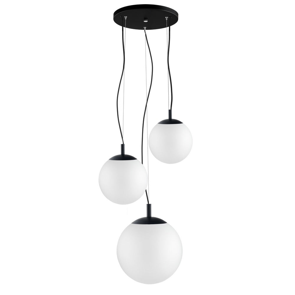 Stropní lampa ALUR 2 mléčné sklo s černým povrchem