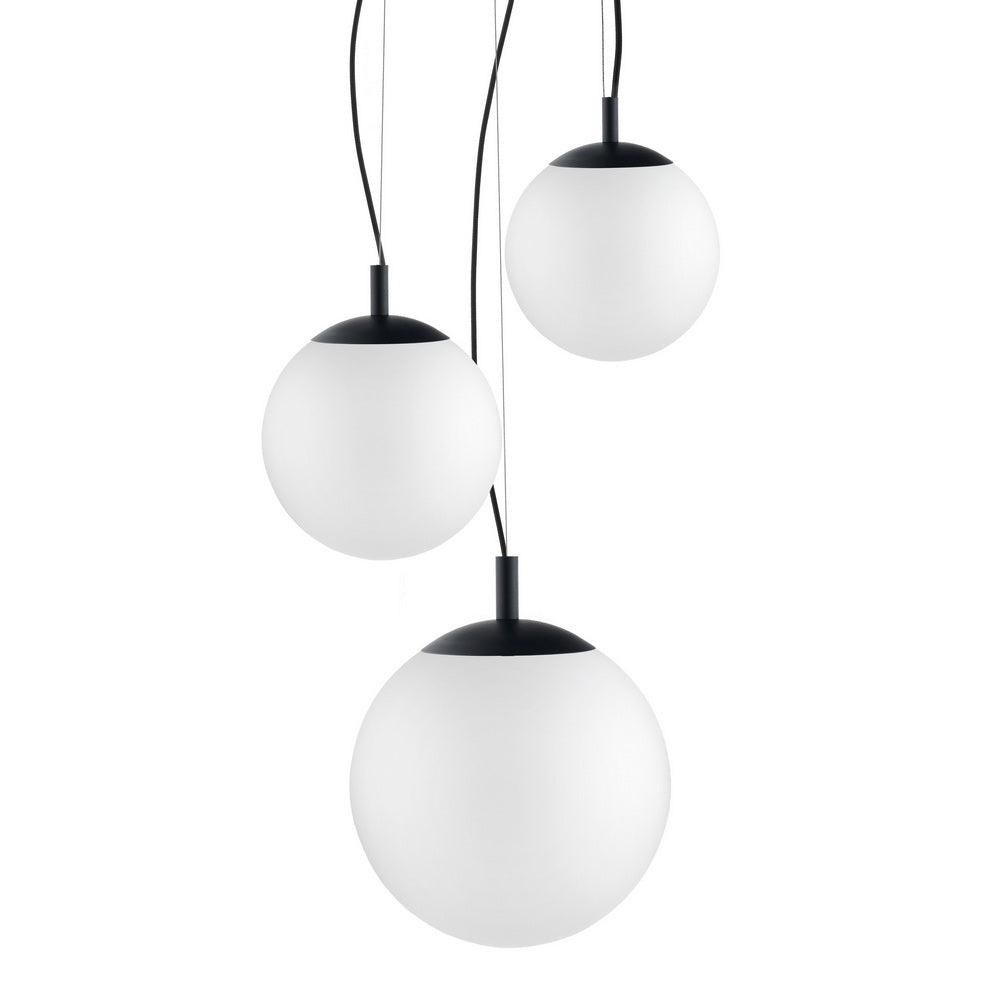 Stropní lampa ALUR 2 mléčné sklo s černým povrchem