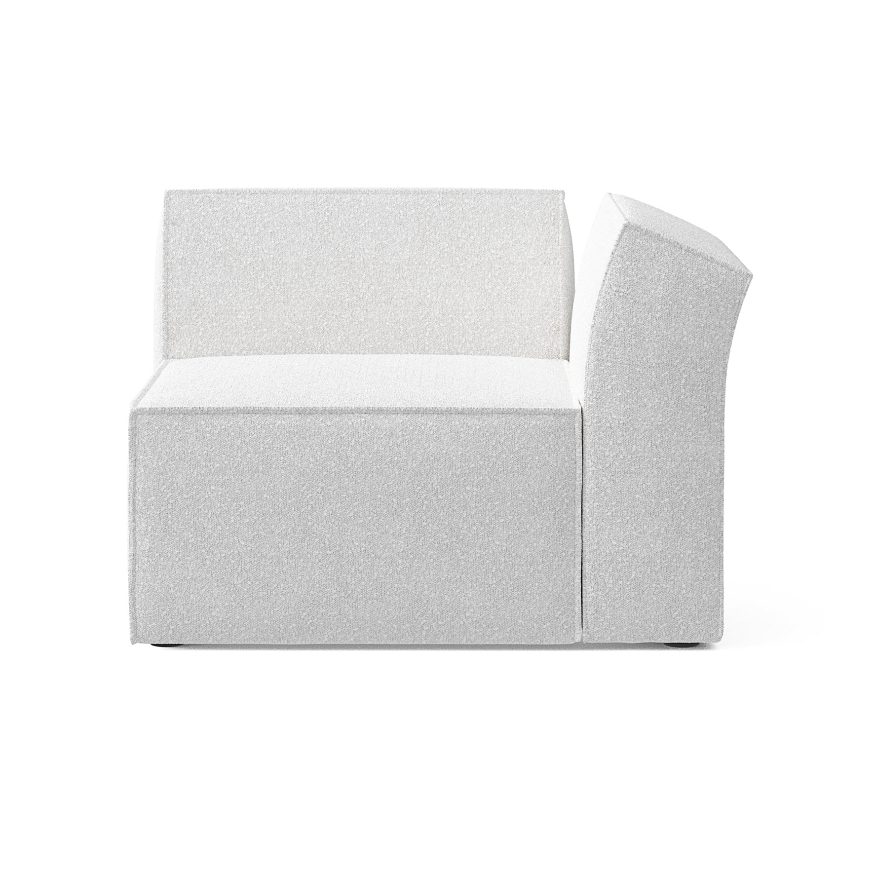 Modular Sofa ANDO - Right-Side Module in White Boucle