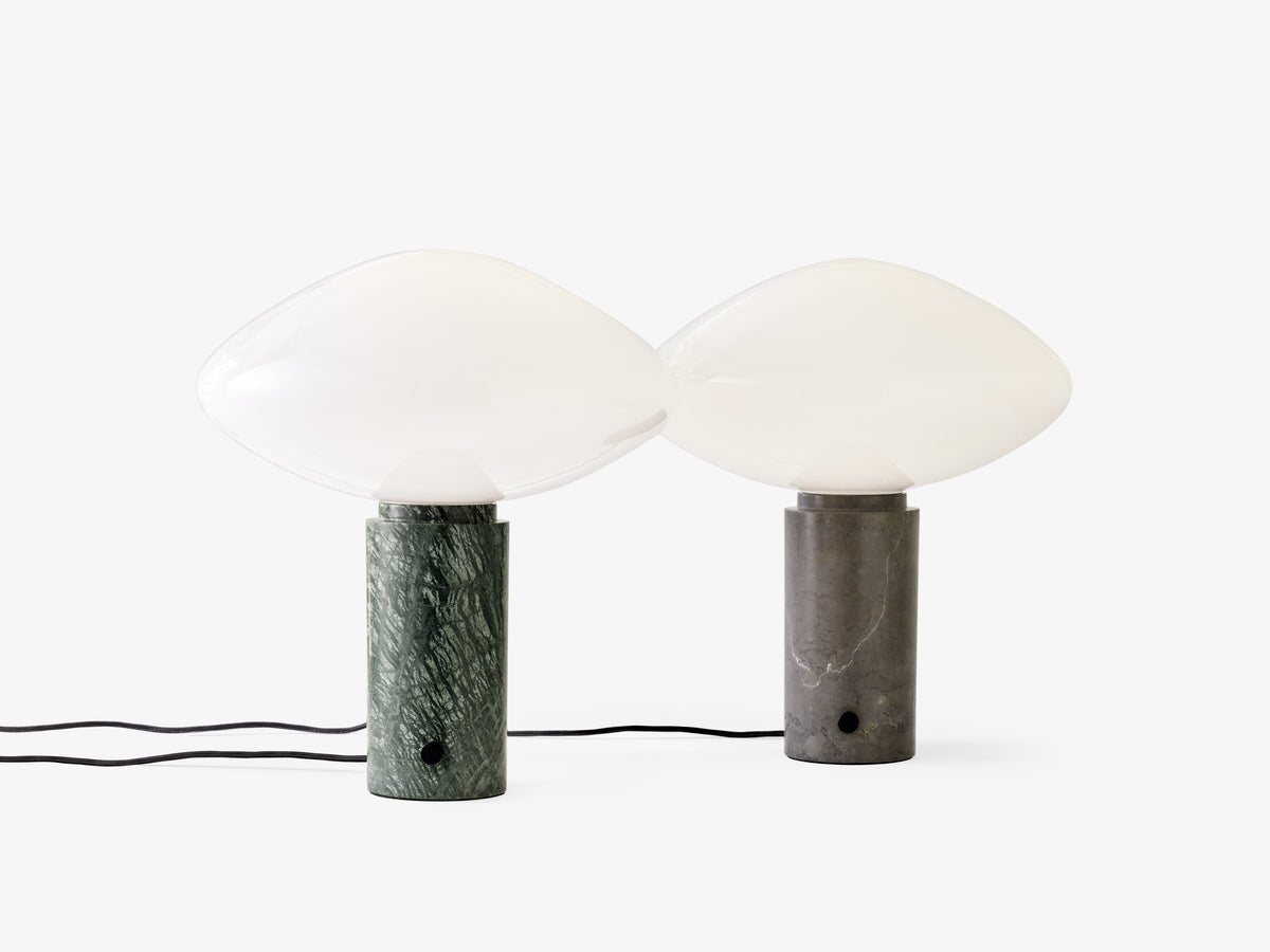 Stolní lampa MIST AP17 skleněné stínidlo se zeleným mramorovým podstavcem