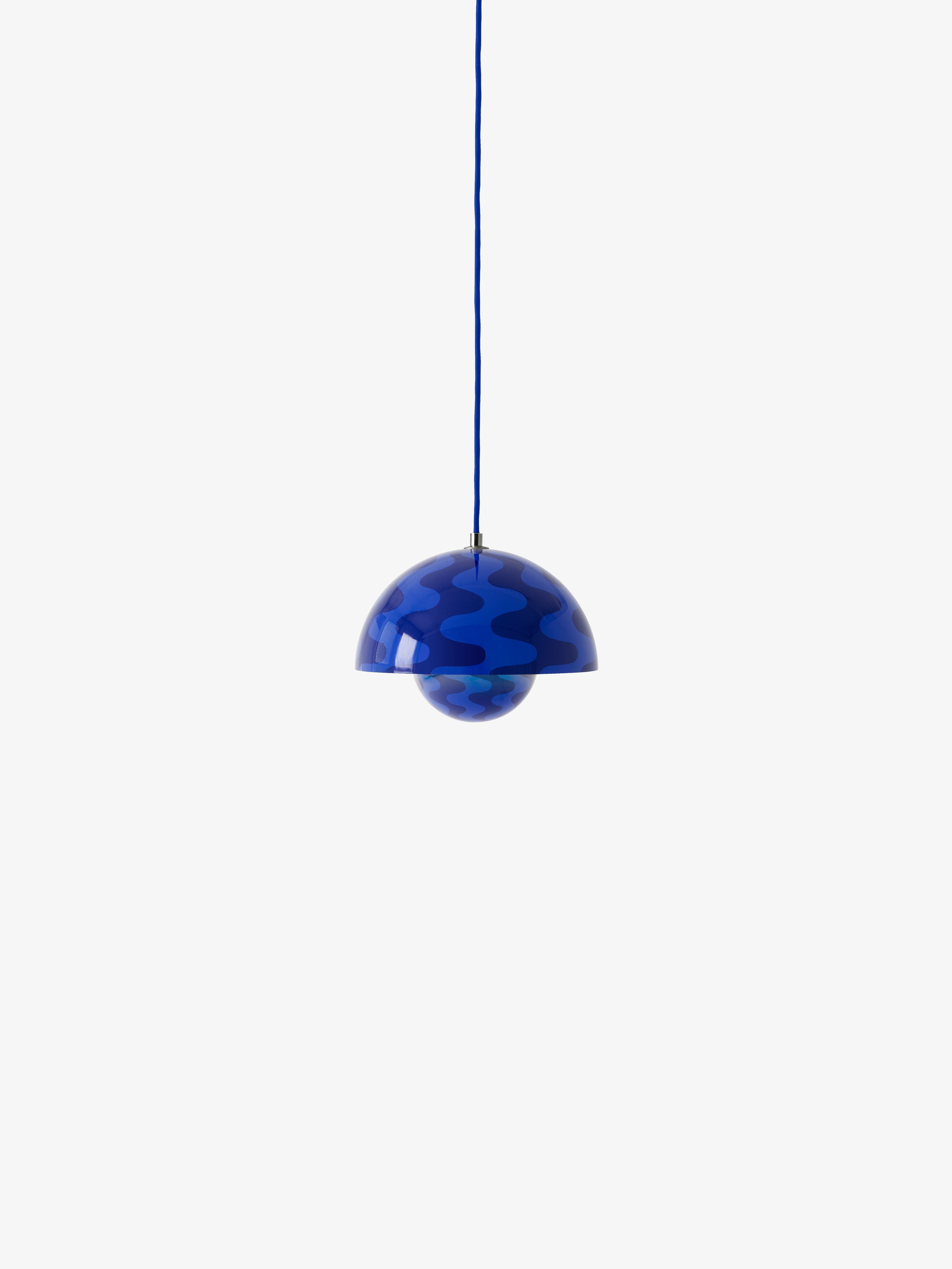Lampa visící FLOWERPOT modro-černý vzor