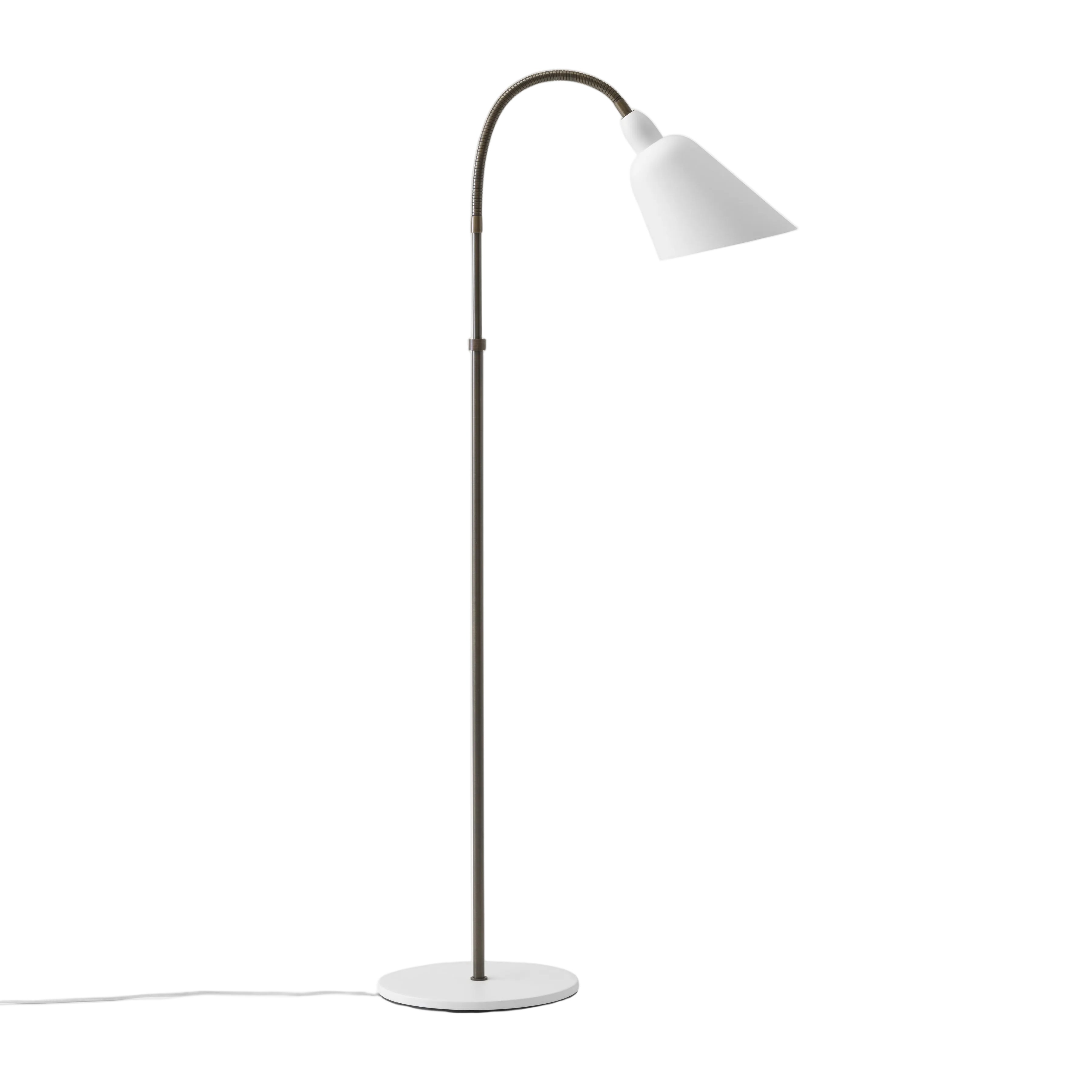 Stolní lampa BELLEVUE AJ7 bílá s hnědou mosaznou základnou