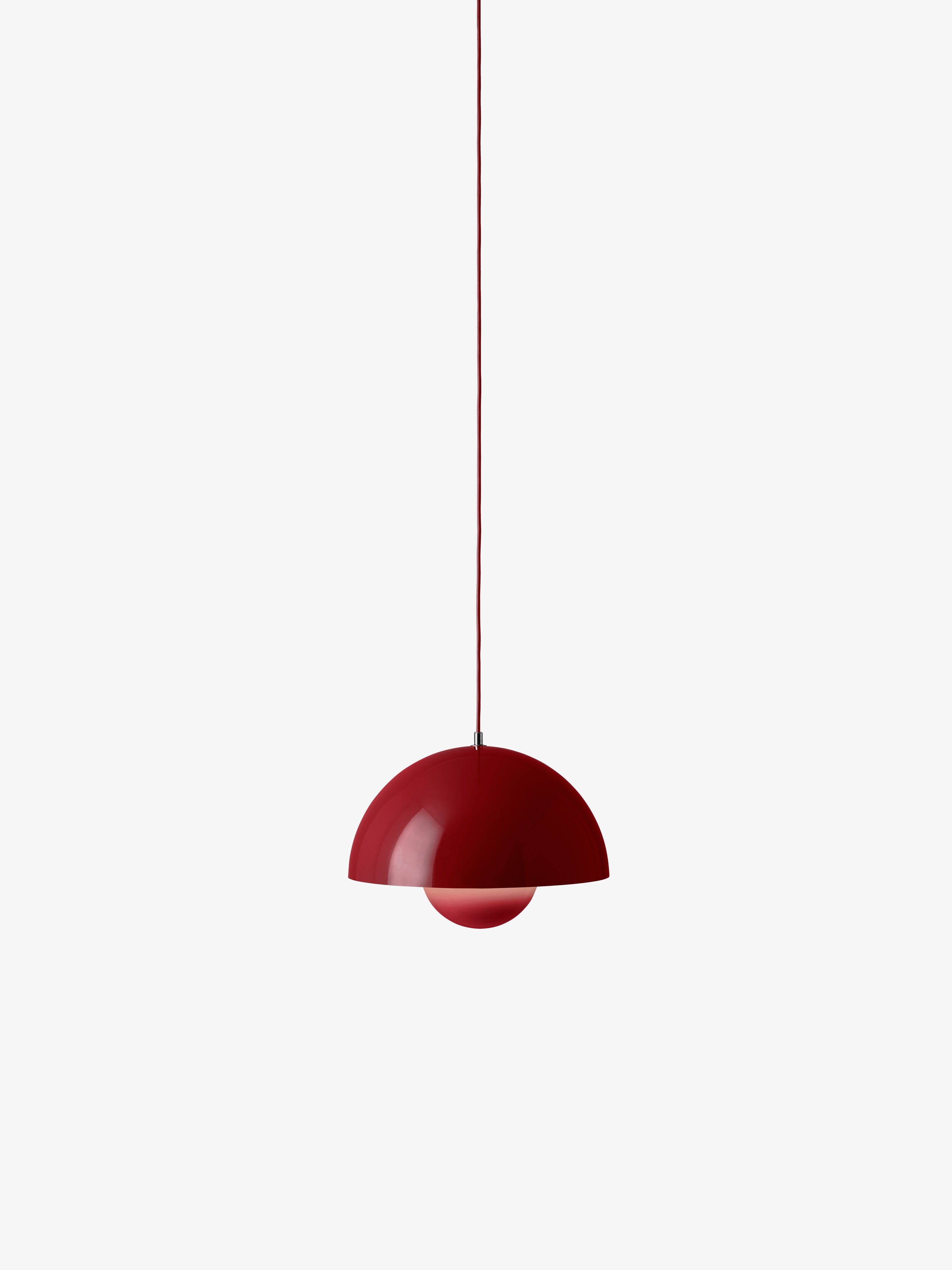 Lampa visící FLOWERPOT vínově červená