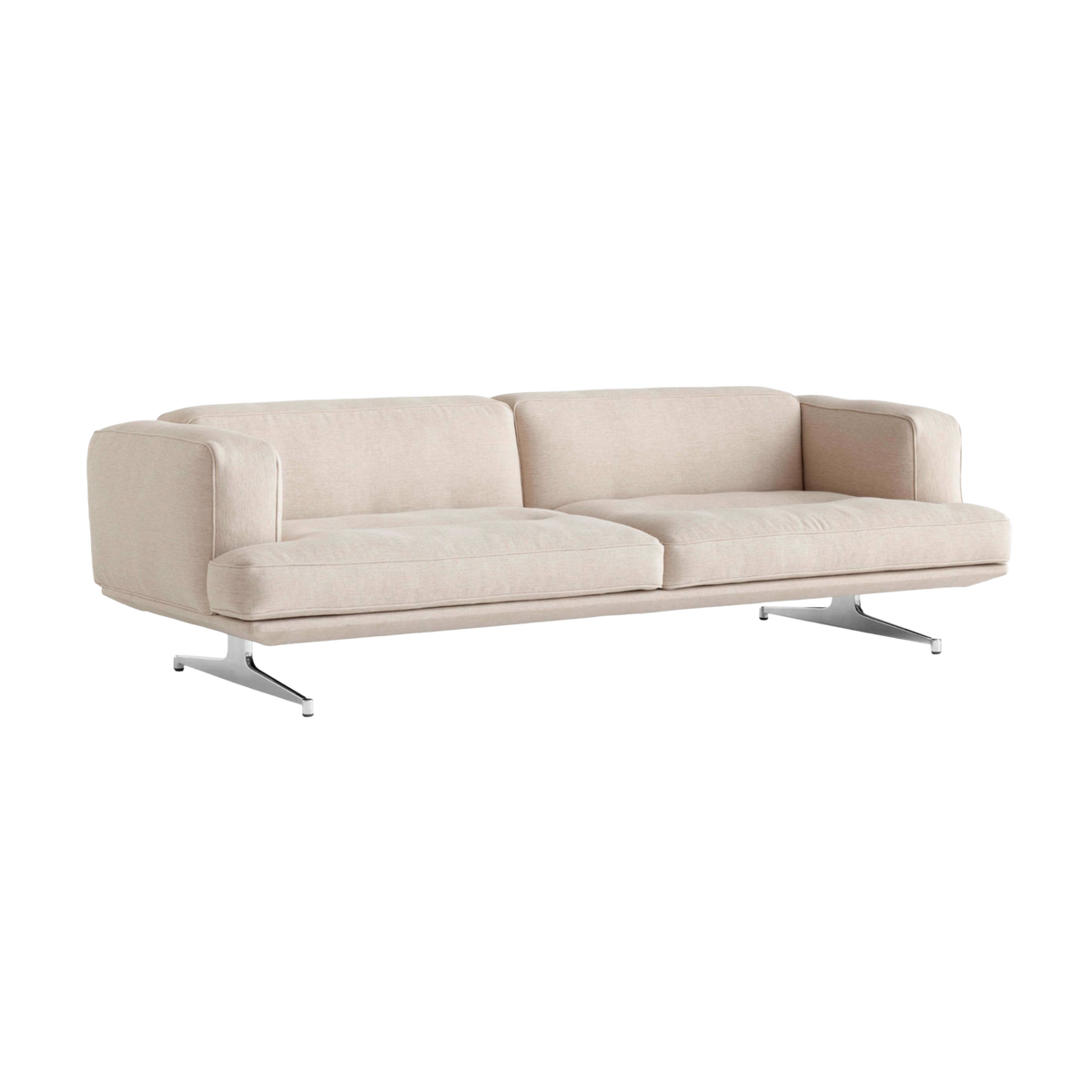 Sofa pro 3 osoby INLAND AV23 čalouněná s hliníkovým podstavcem