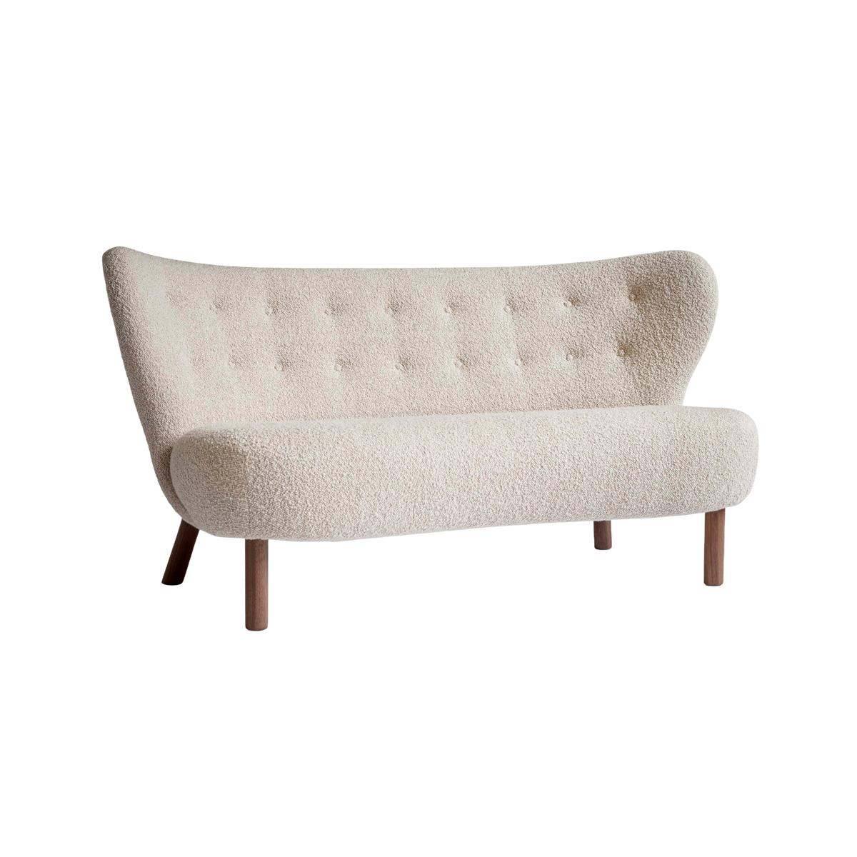 Sofa pro 2 osoby LITTLE PETRA VB2 čalouněná s ořechovým podstavcem