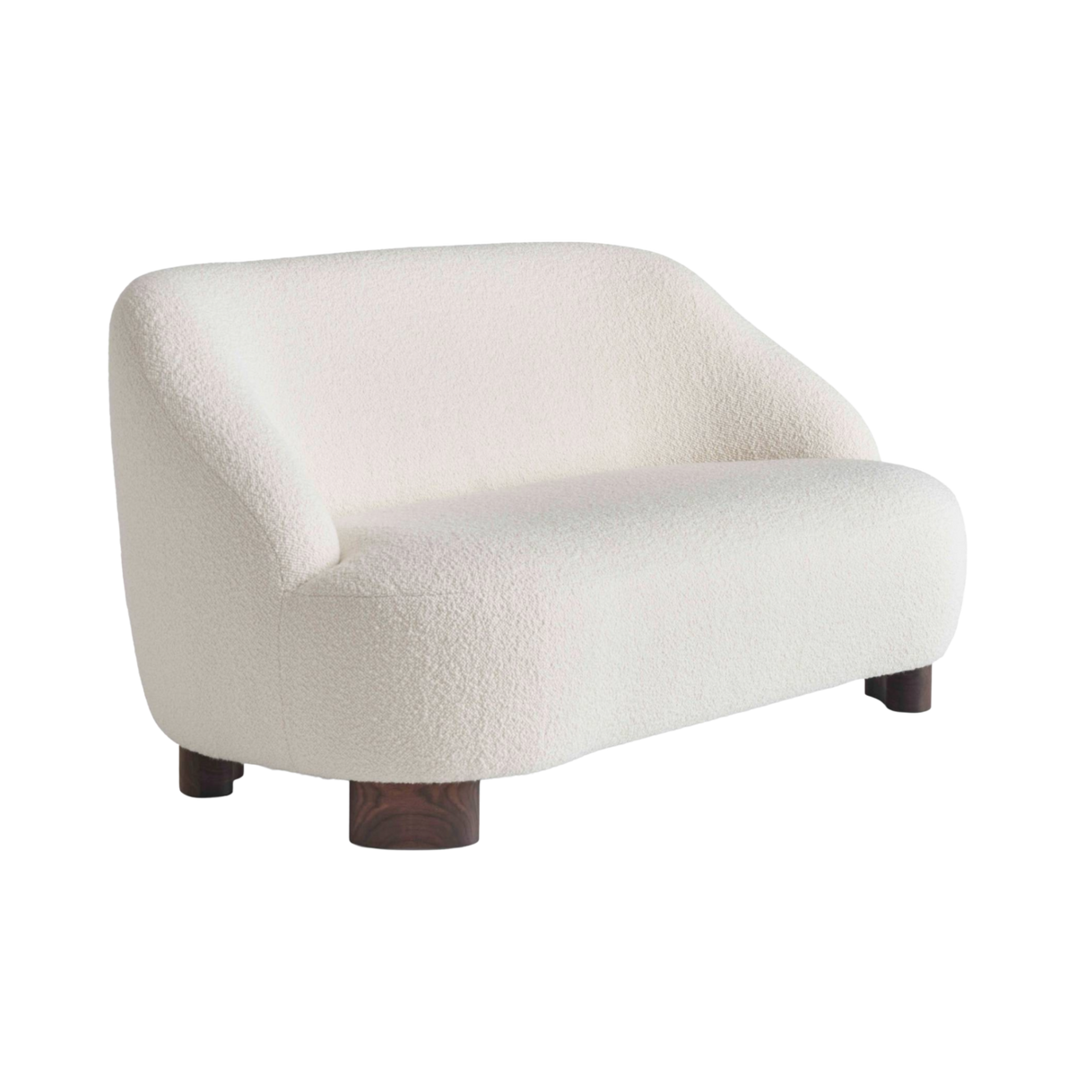 Sofa pro 2 osoby MARGAS LC3 čalouněná s ořechovou základnou