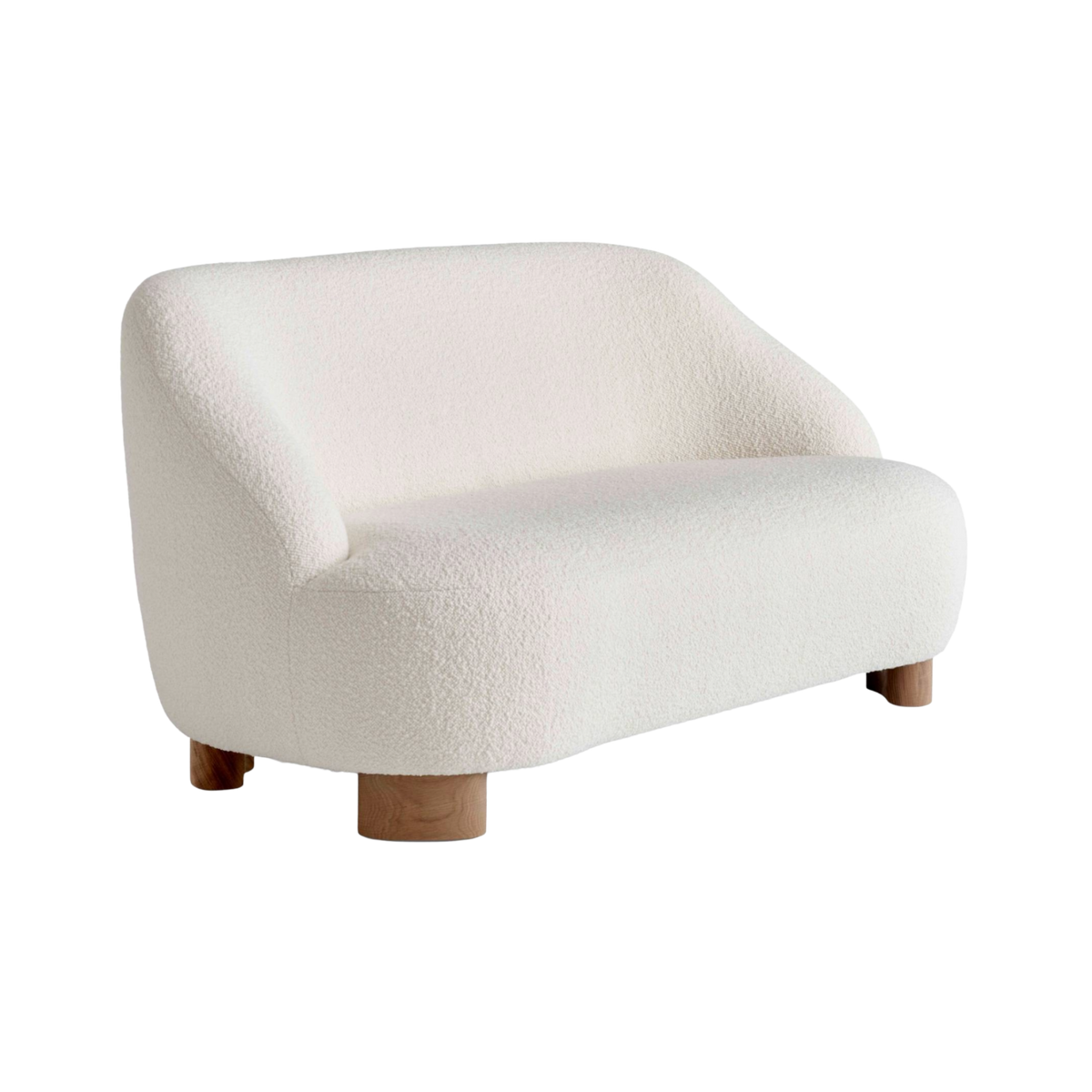 Sofa pro 2 osoby MARGAS LC3 čalouněná s dubovou základnou