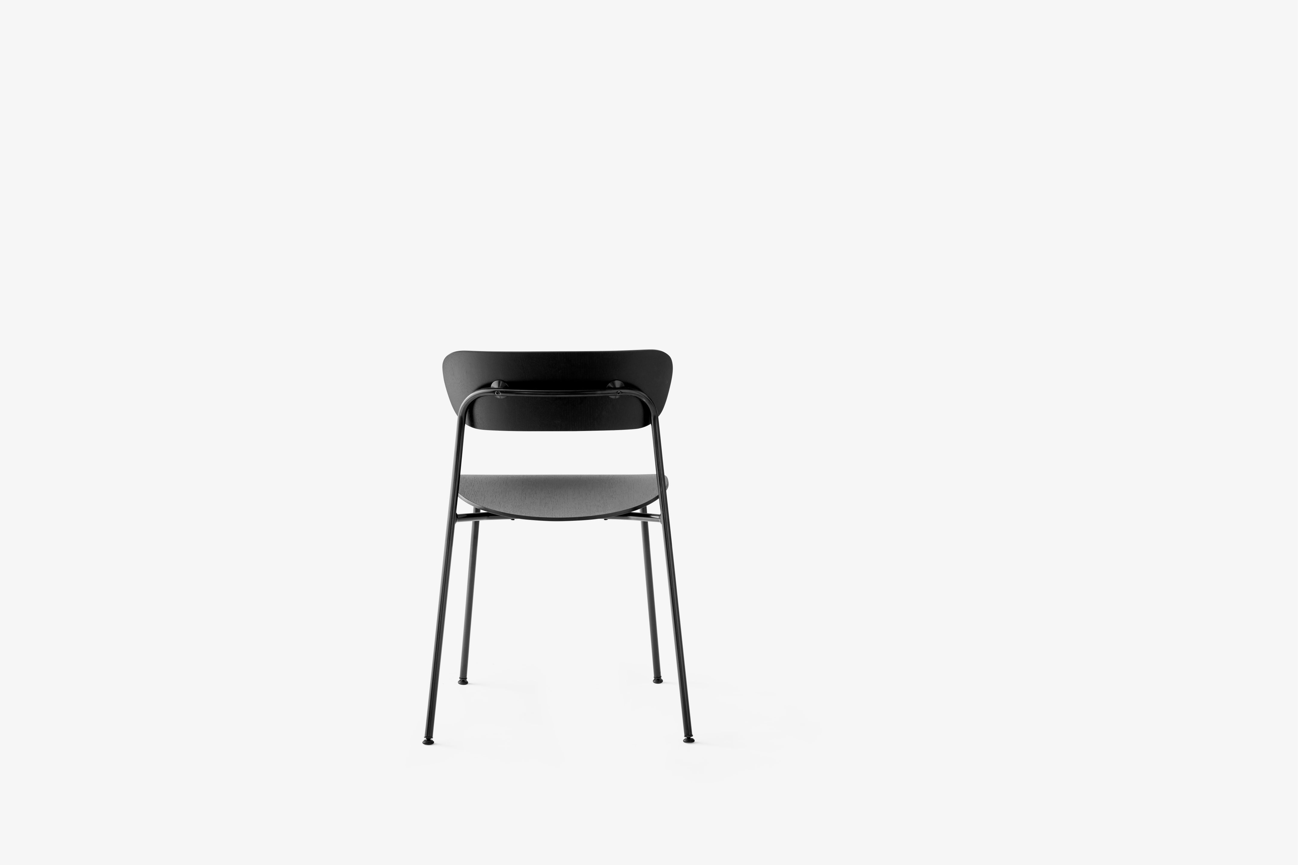 Chair PAVILION AV1 black lacquered oak with black base