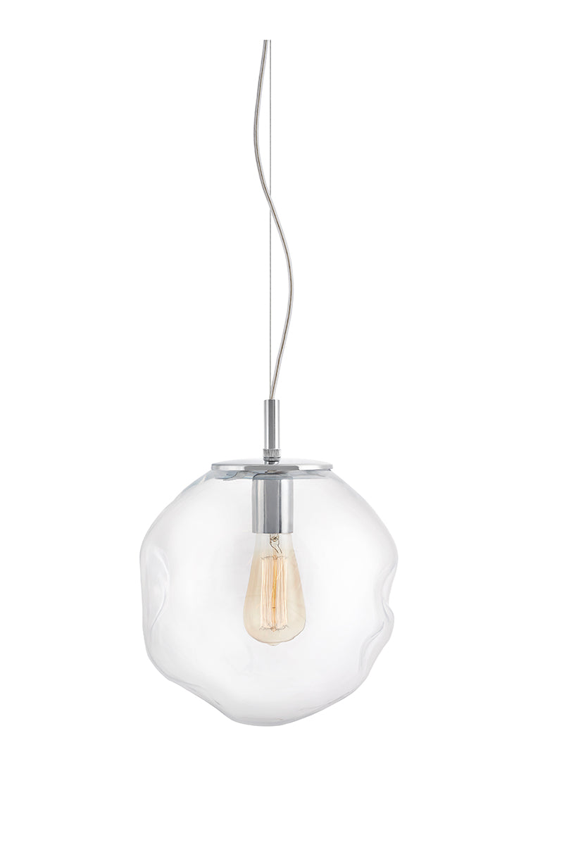 AVIA pendant lamp transparent with silver finish