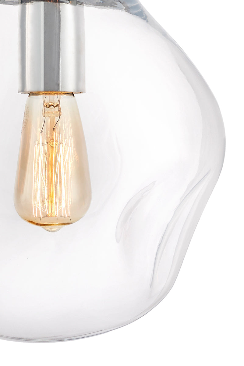 AVIA pendant lamp transparent with silver finish