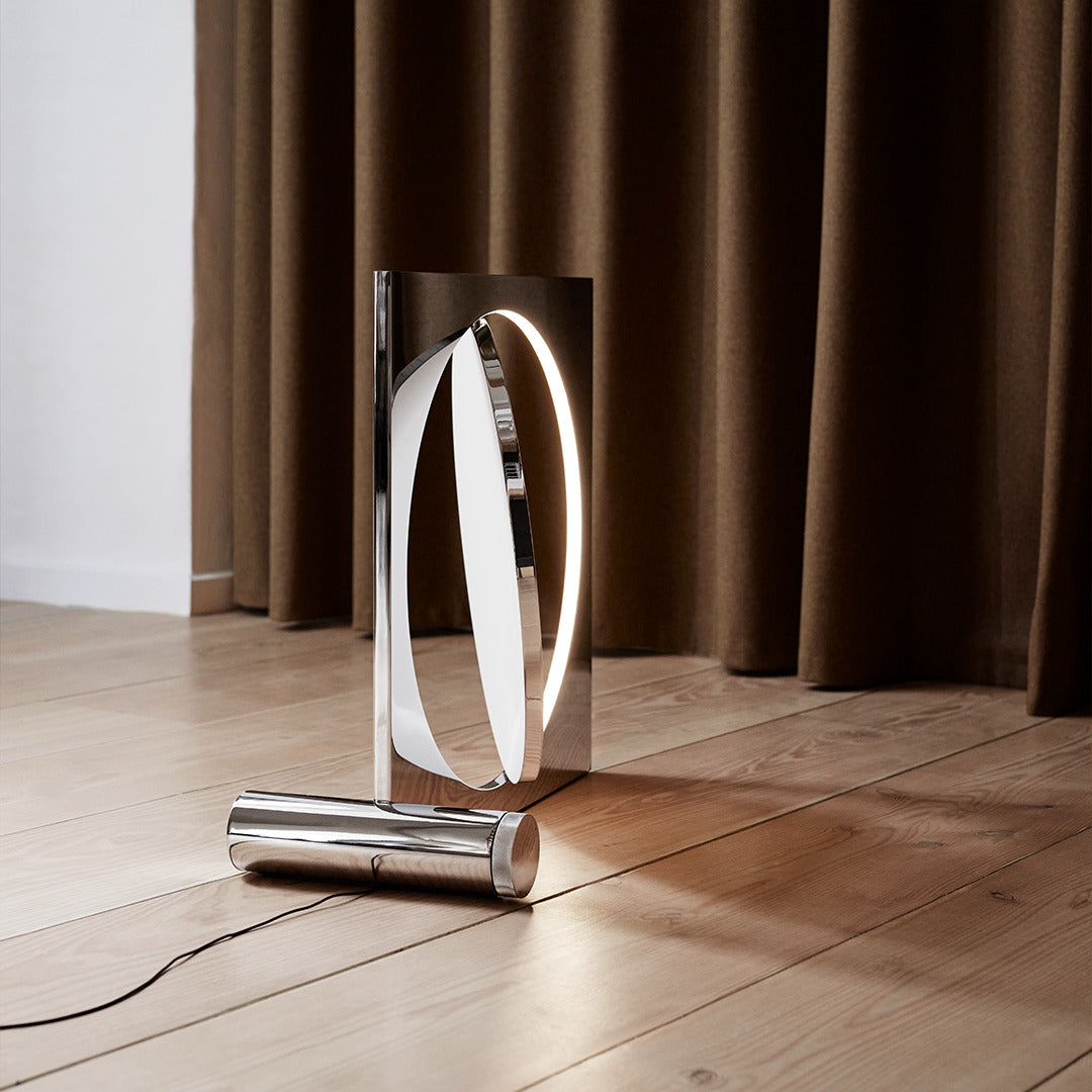 Stojací lampa MOONSETTER chromovaná