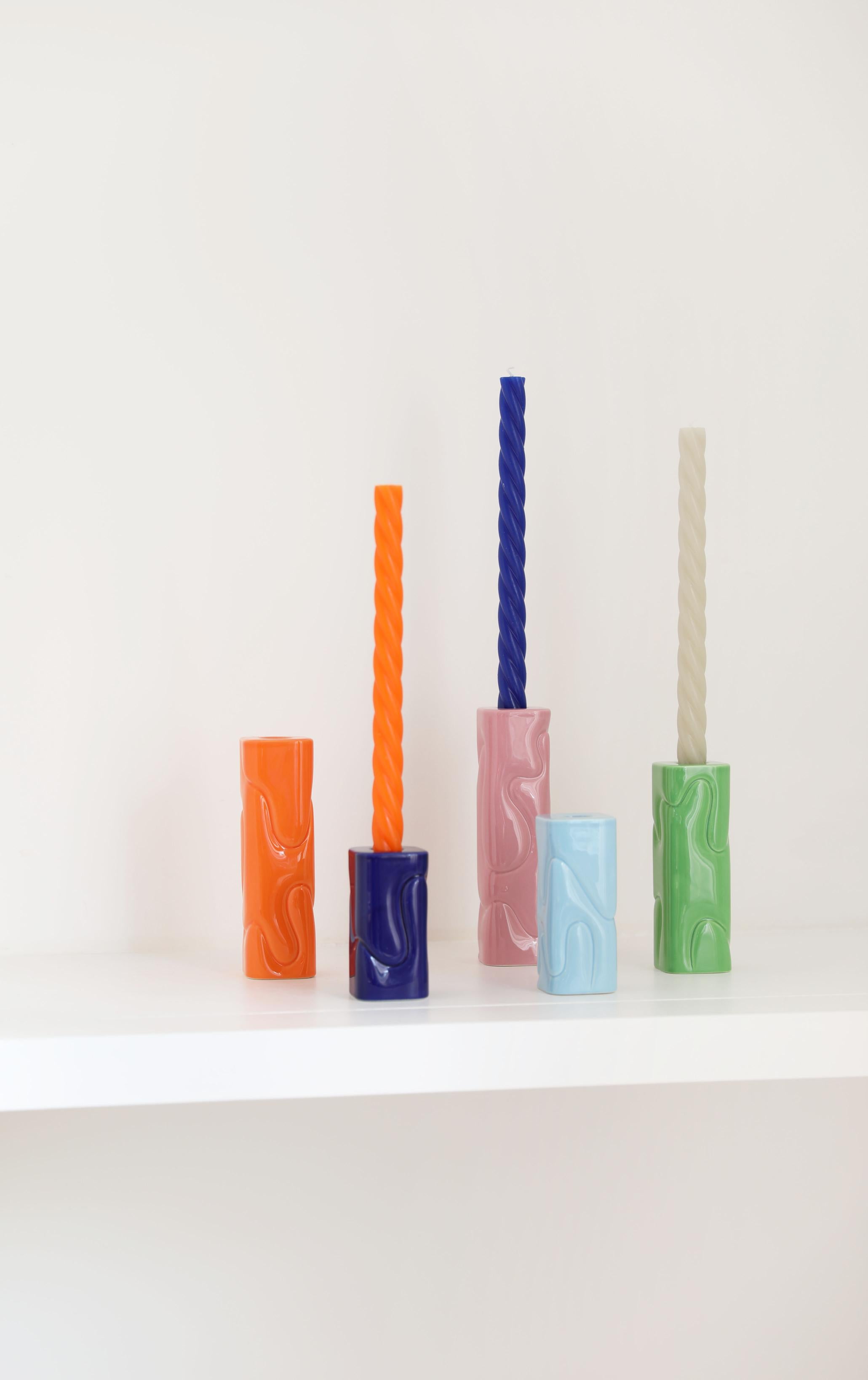 Svícen PUFFY světle modrý