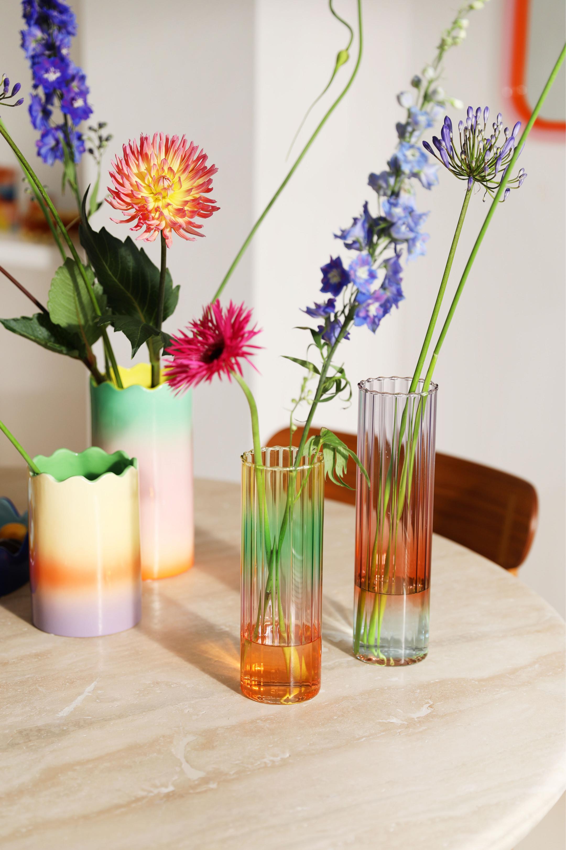 Váza GRADIENT zelená s oranžovou