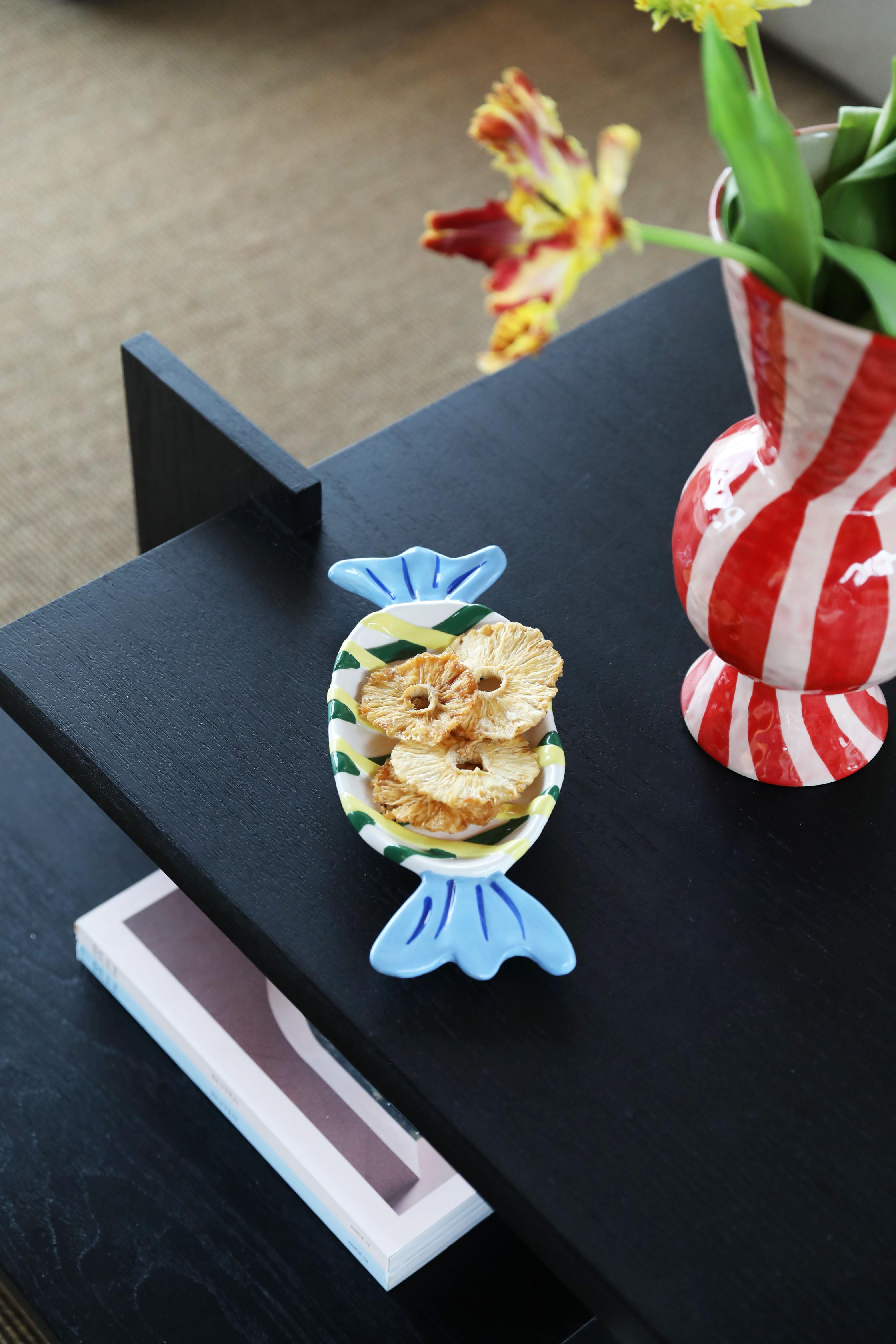 Váza RHOMBIC červená s bílou