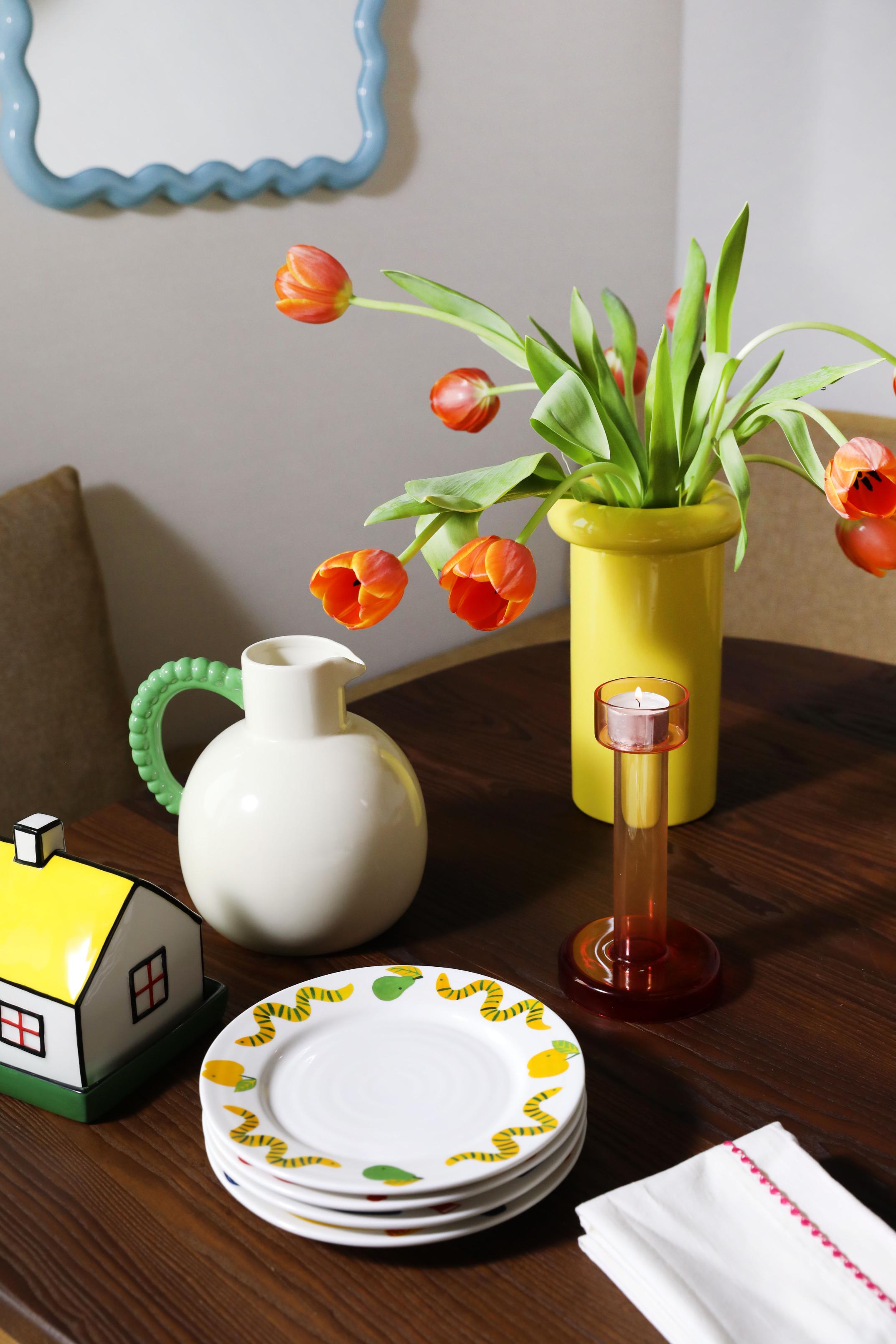 Svícen na tealight BOLE červený s růžovým