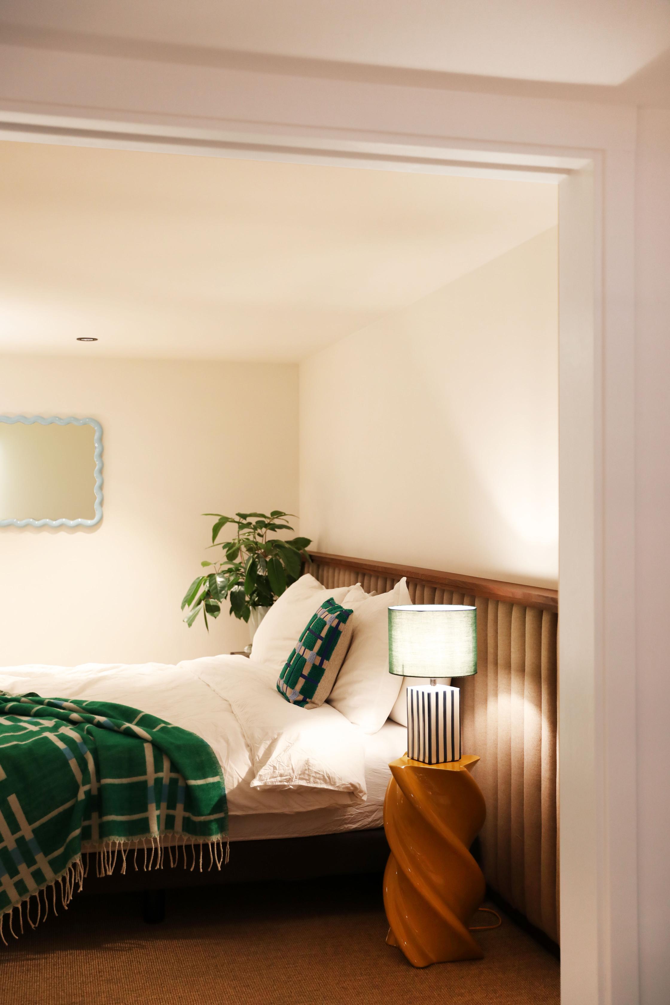 Povlak na polštář PLANO zelený s modrou a béžovou