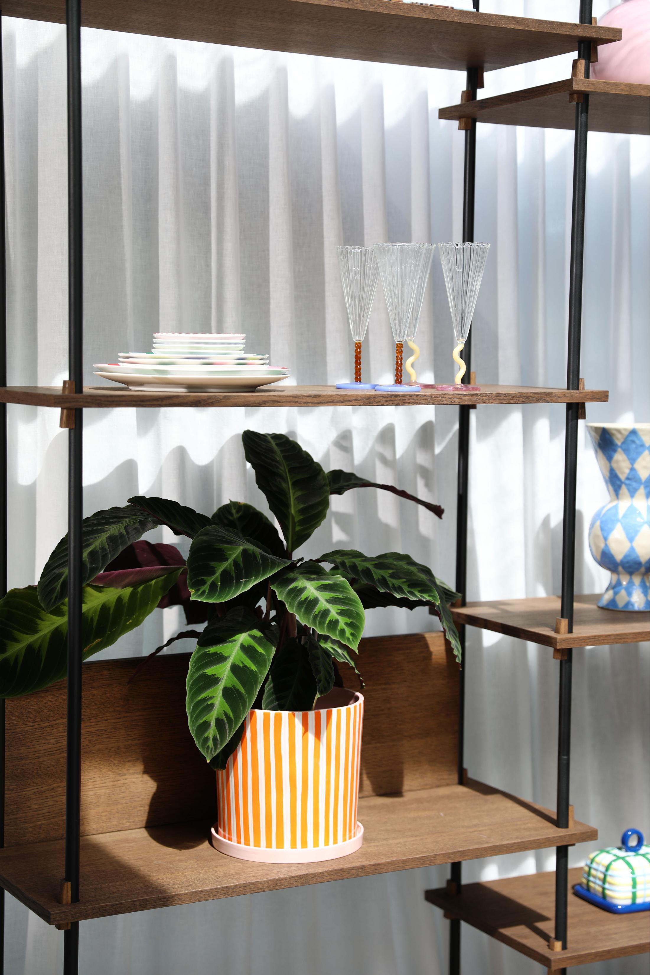 Set of CURVE yellow and pink champagne glasses