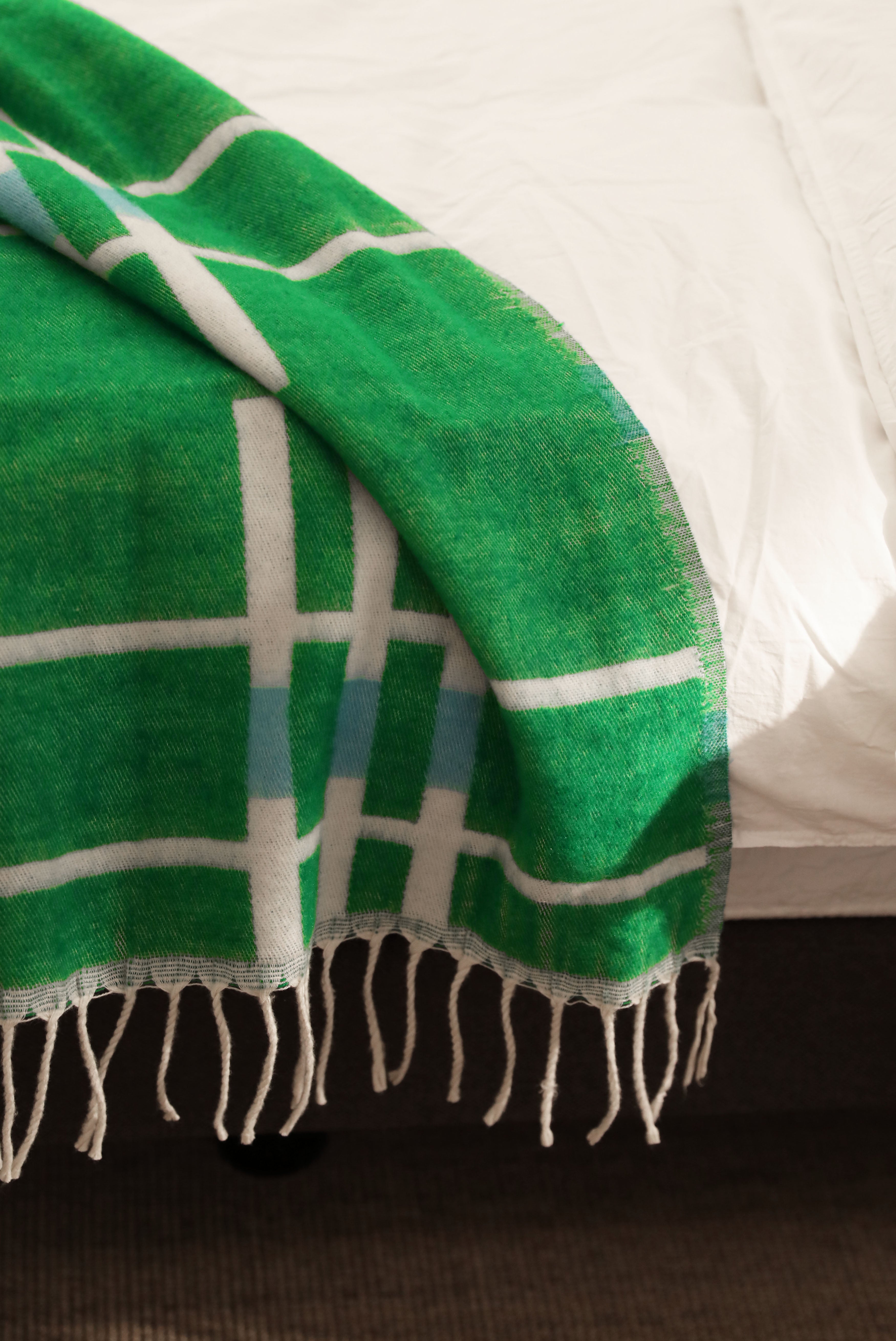 Pled PLANO béžový se zelenou a modrou