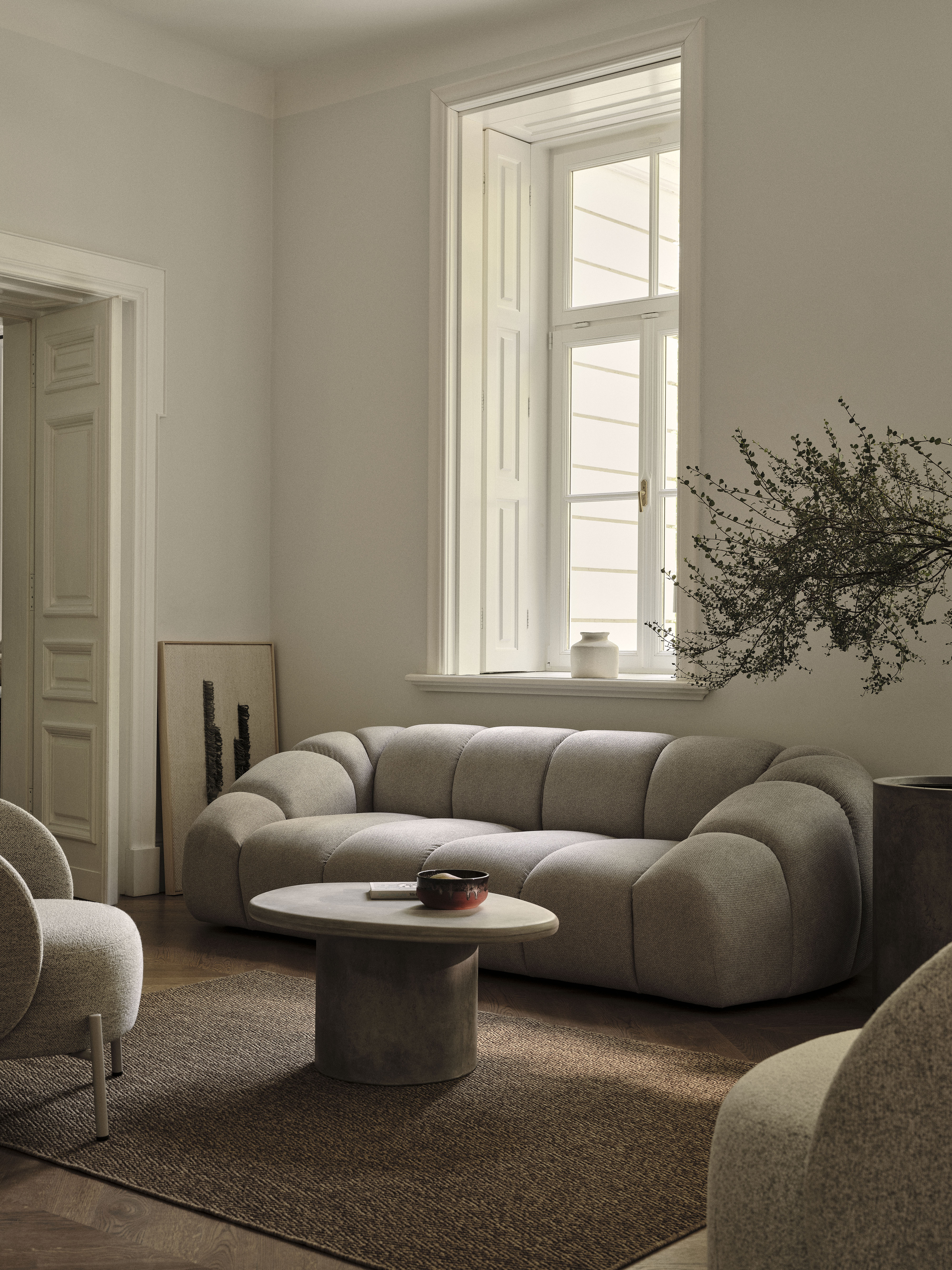 3-seater Sofa DIANA dark beige chenille