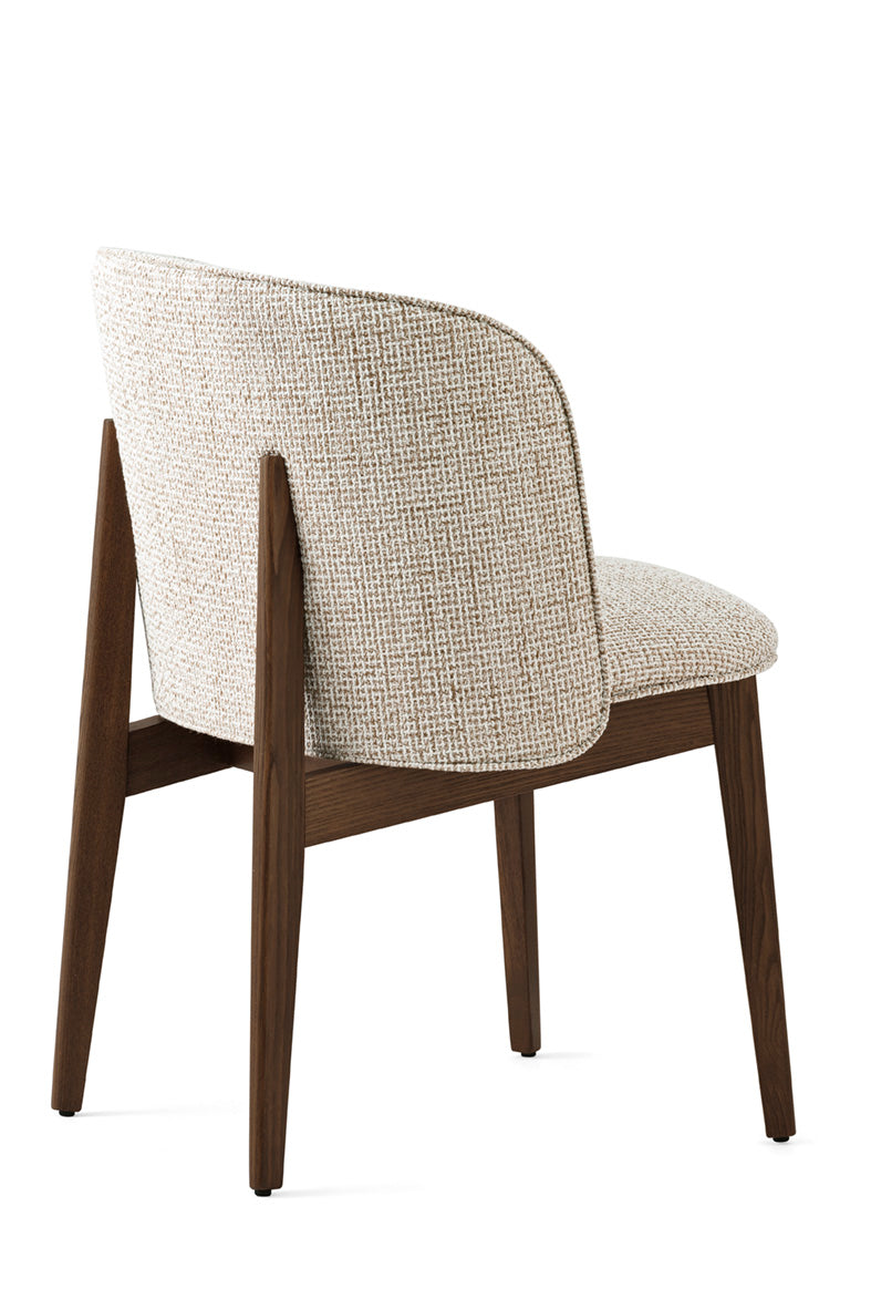 Armchair ABREY upholstered with a dark wooden base