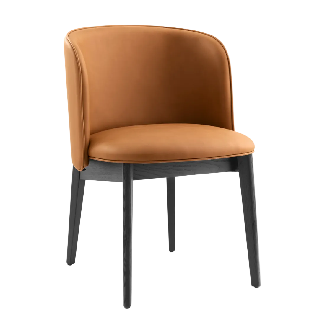 Armchair ABREY upholstered with a black wooden base