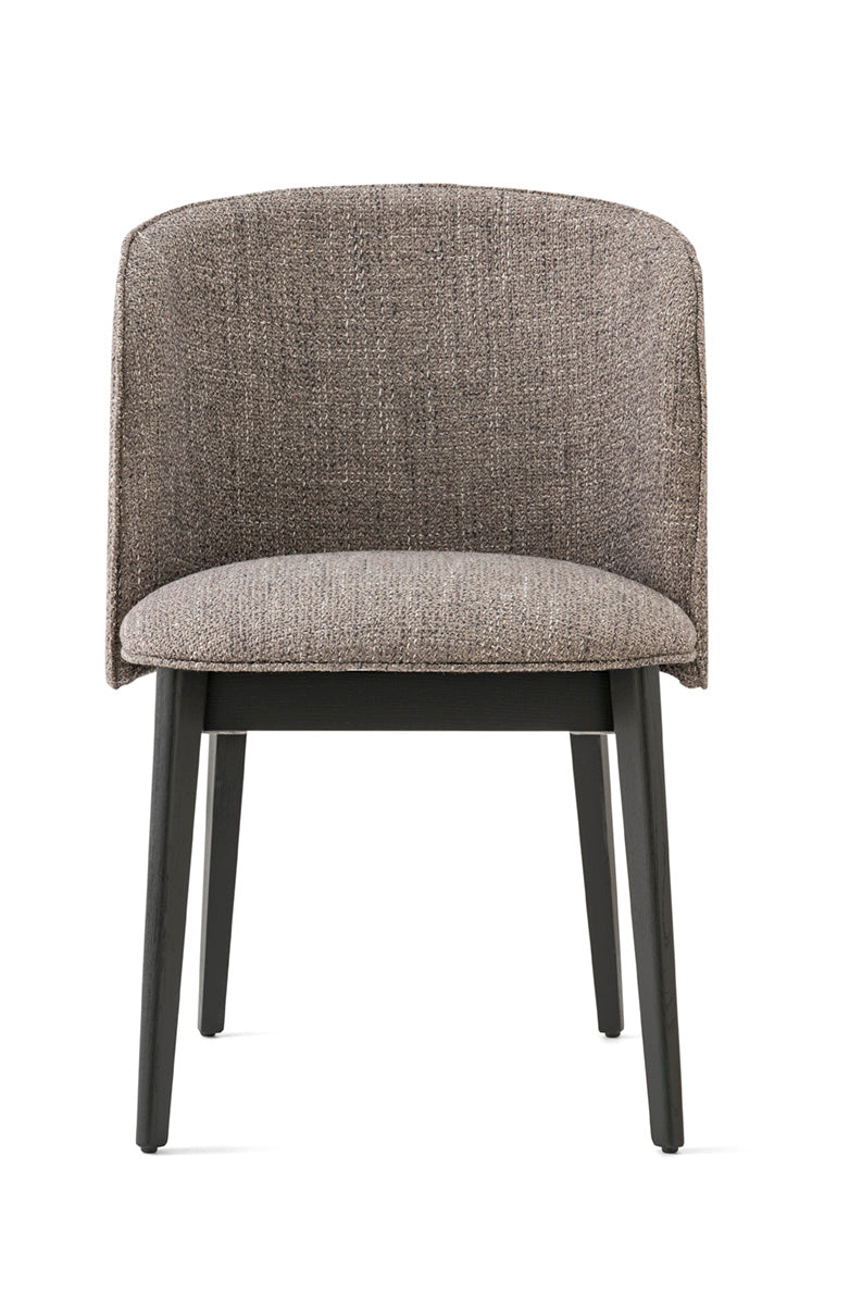 Armchair ABREY upholstered with a black wooden base