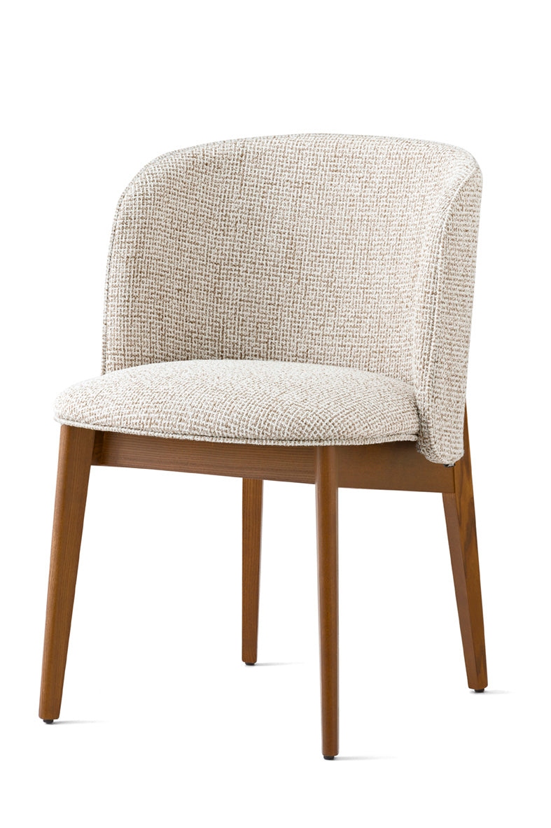 Křeslo s područkami ABREY čalouněné s ořechovou základnou