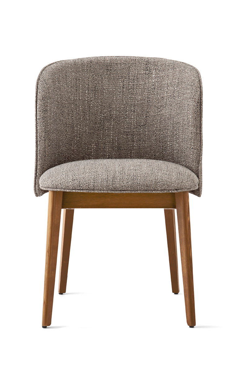 Křeslo s područkami ABREY čalouněné s ořechovou základnou