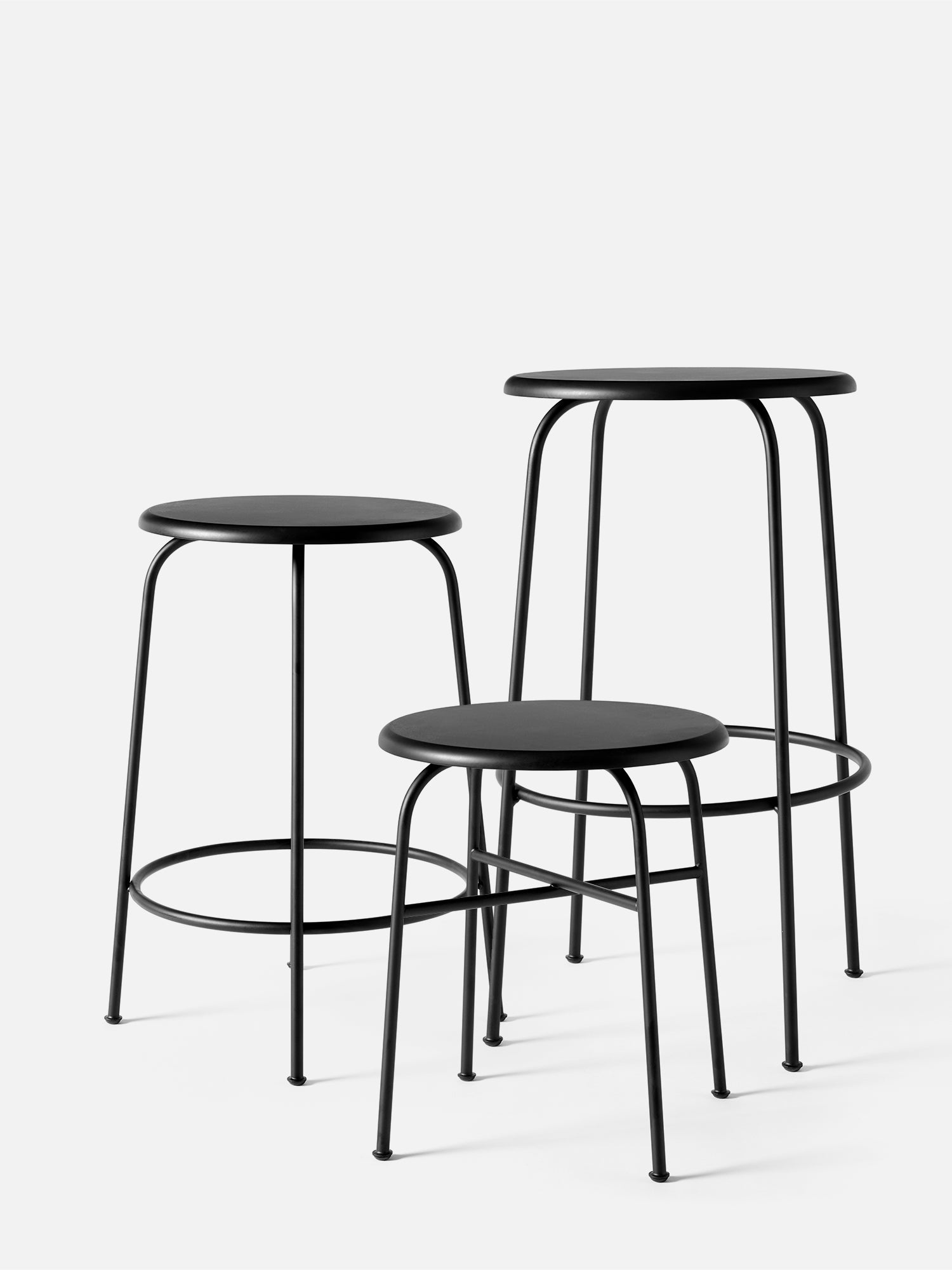AFTEROOM stool black ash veneer with steel base