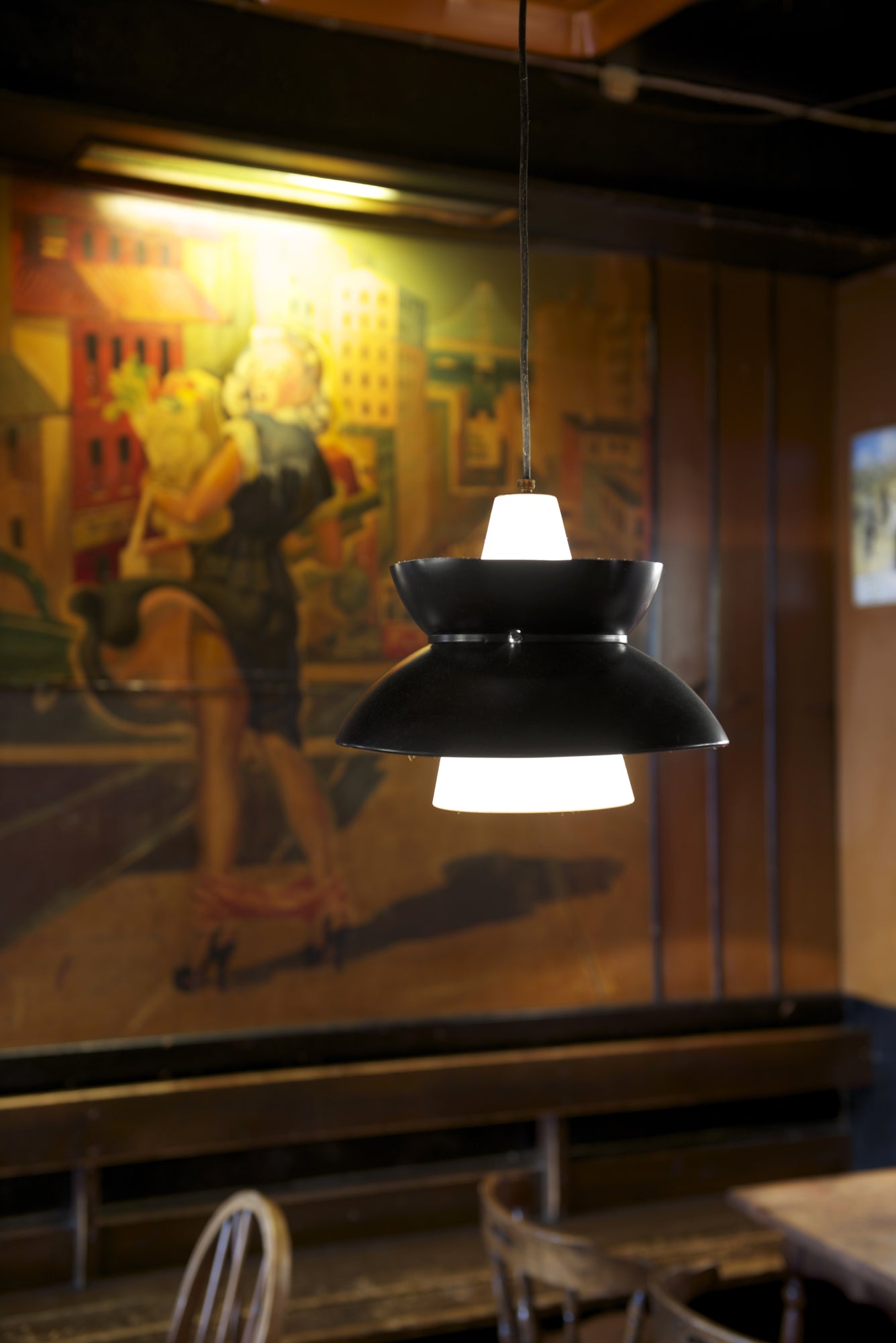 DOO-WOP pendant lamp white with dark gray finish