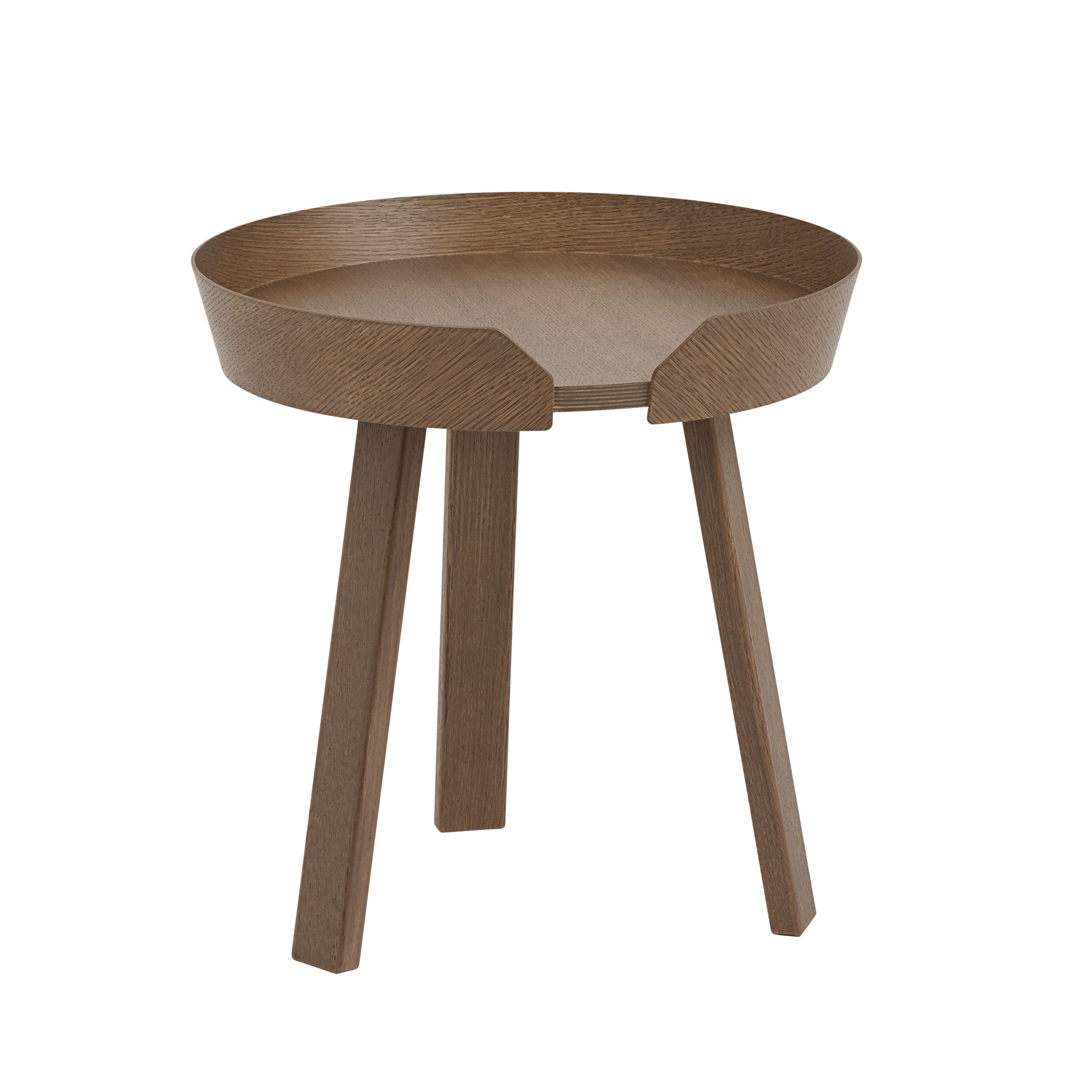 ROUND side table dark ash wood