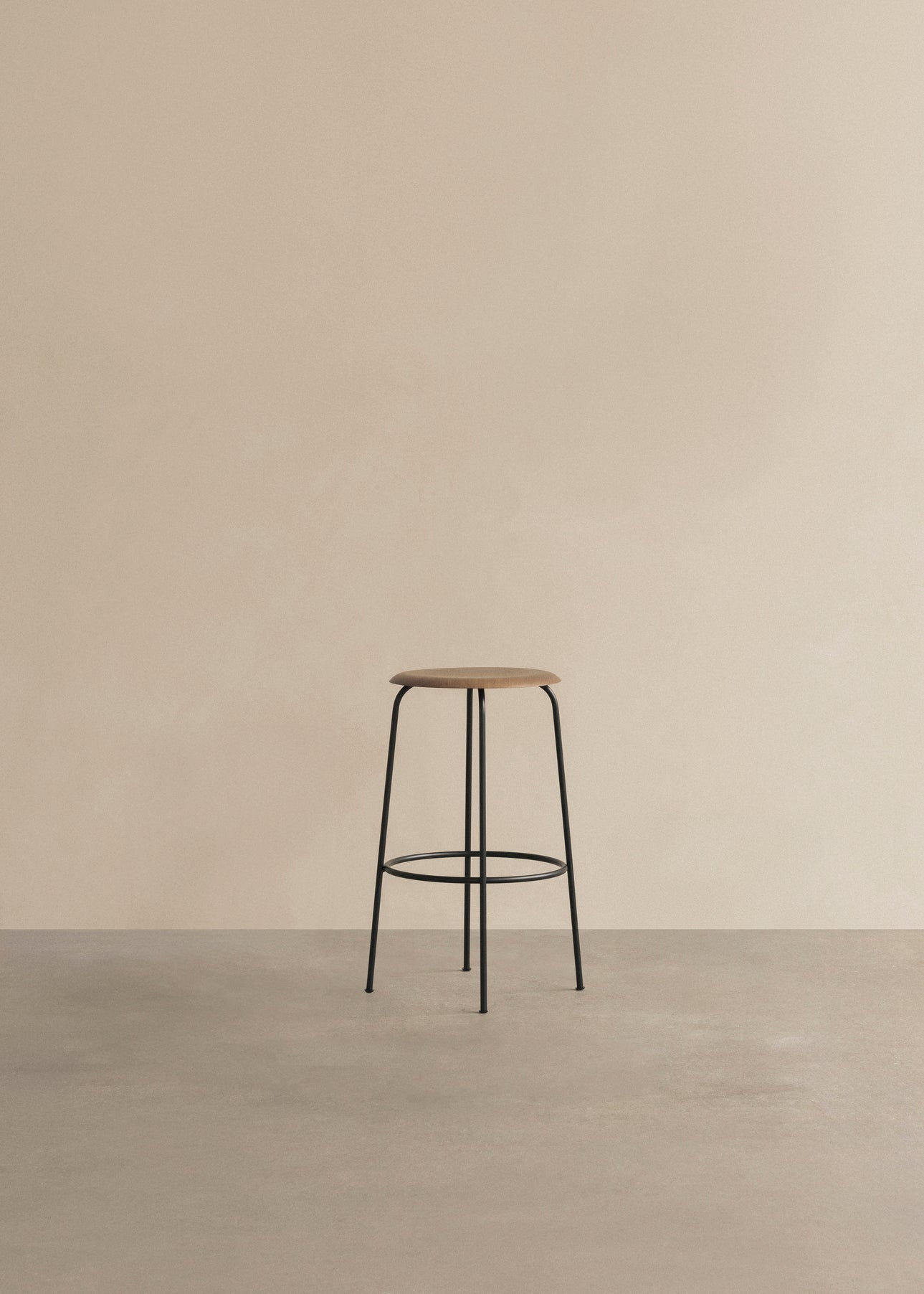 AFTEROOM bar stool black ash veneer with steel base