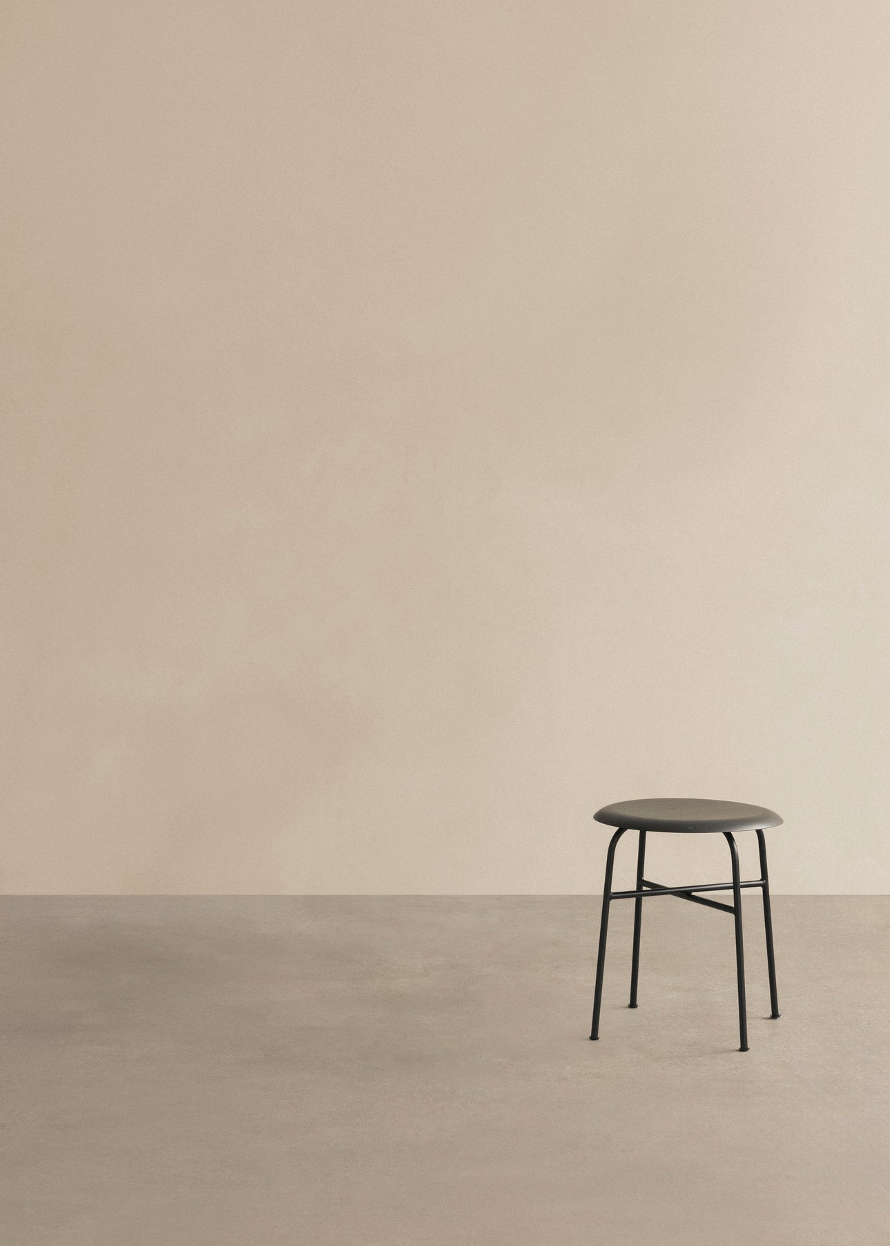 AFTEROOM stool black ash veneer with steel base