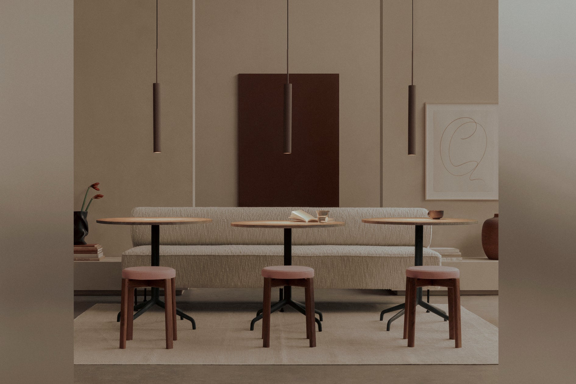 Závěsná lampa TUBULAIRE hnědá