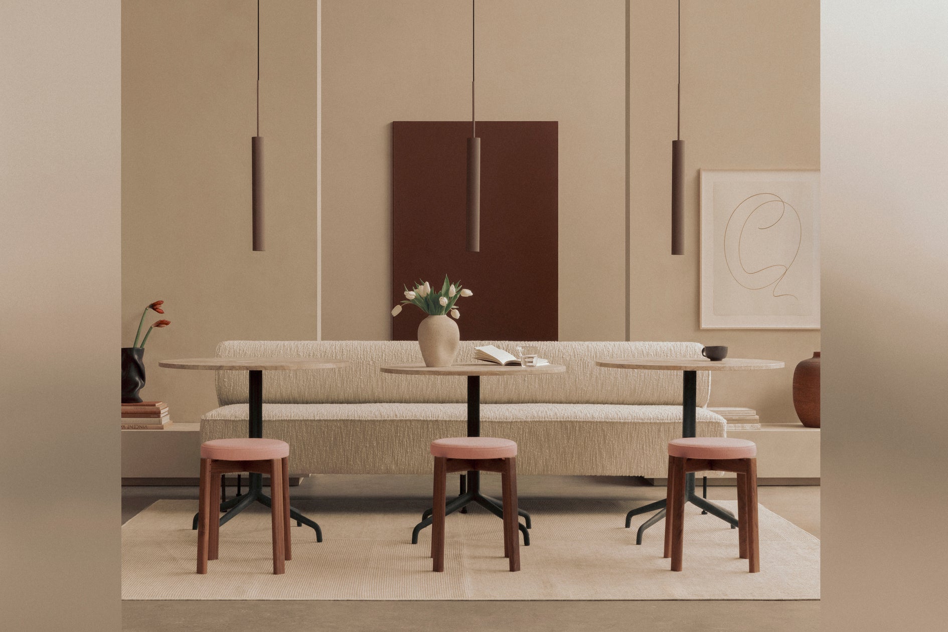 Závěsná lampa TUBULAIRE CANOPY hnědá