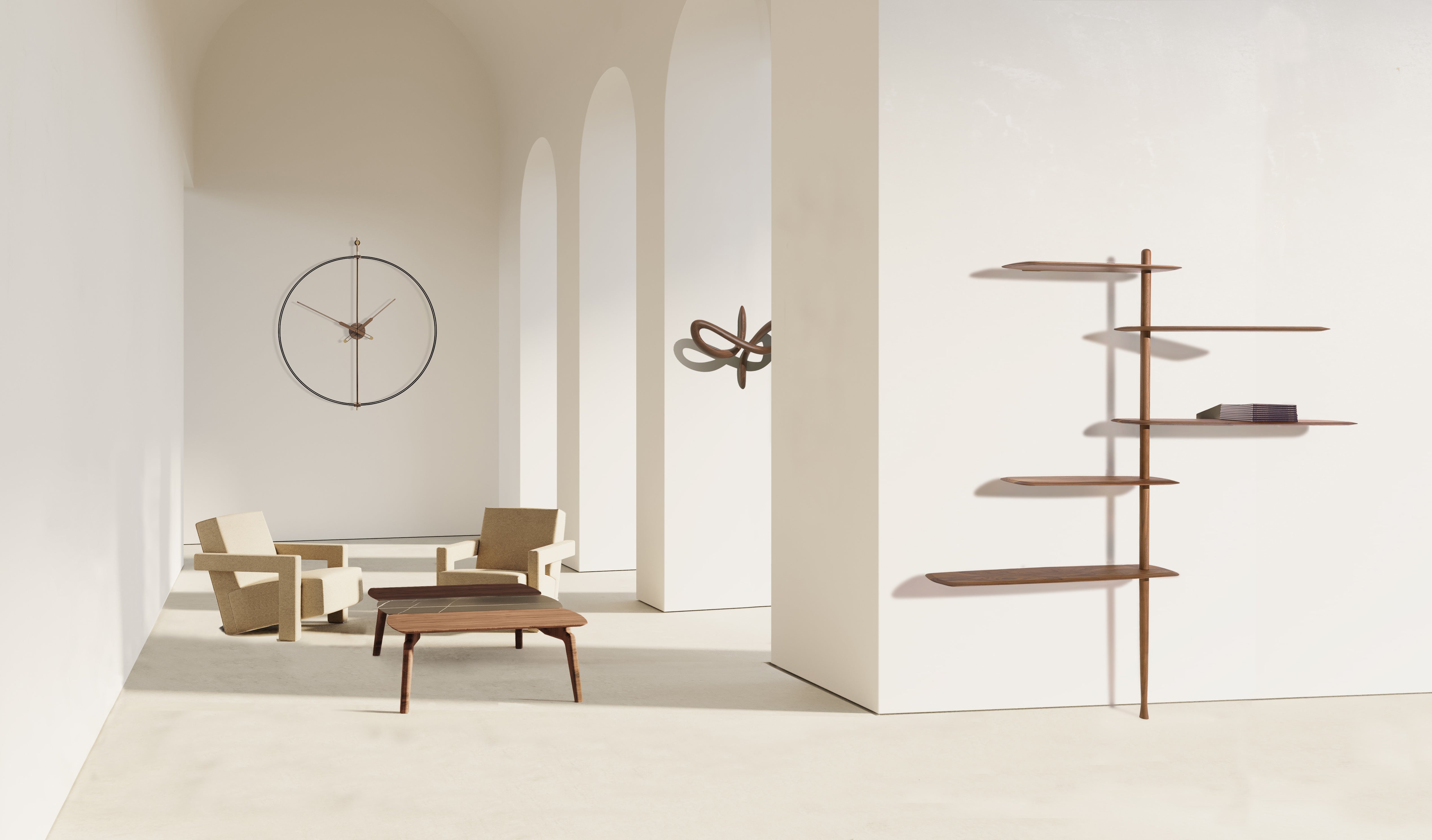 Nástěnné hodiny BARCELONA PREMIUM ořechové dřevo s černou