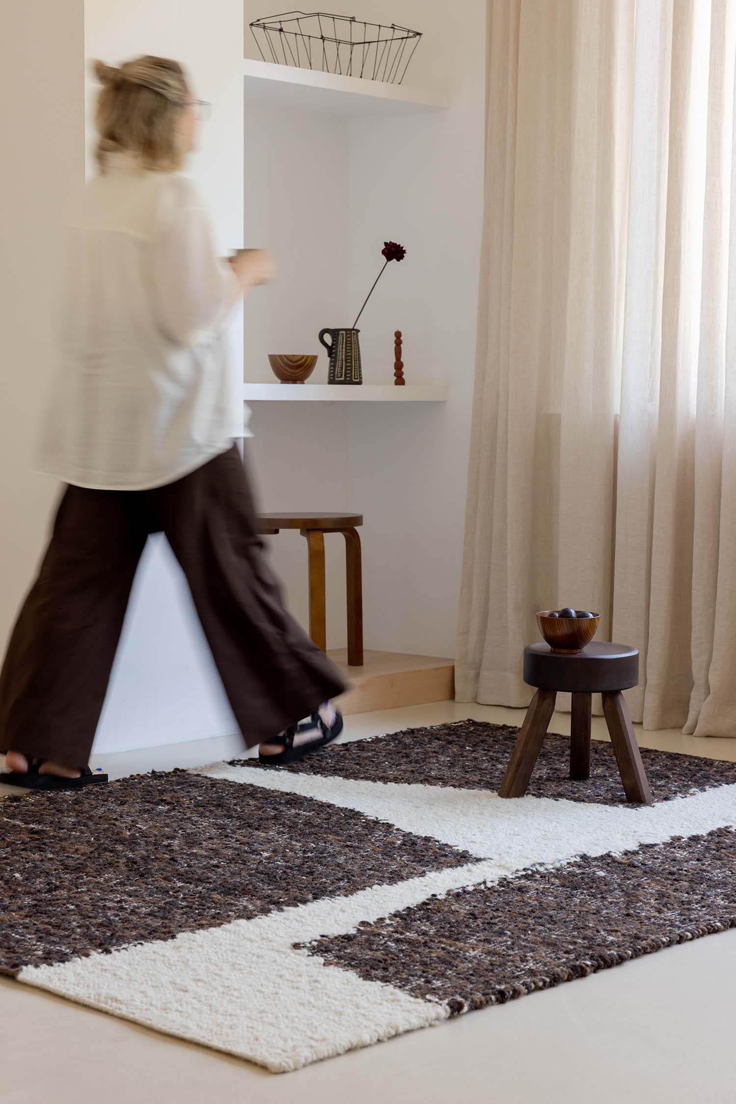 Koberec CRAFT FUNDAMENT krémový s hnědým