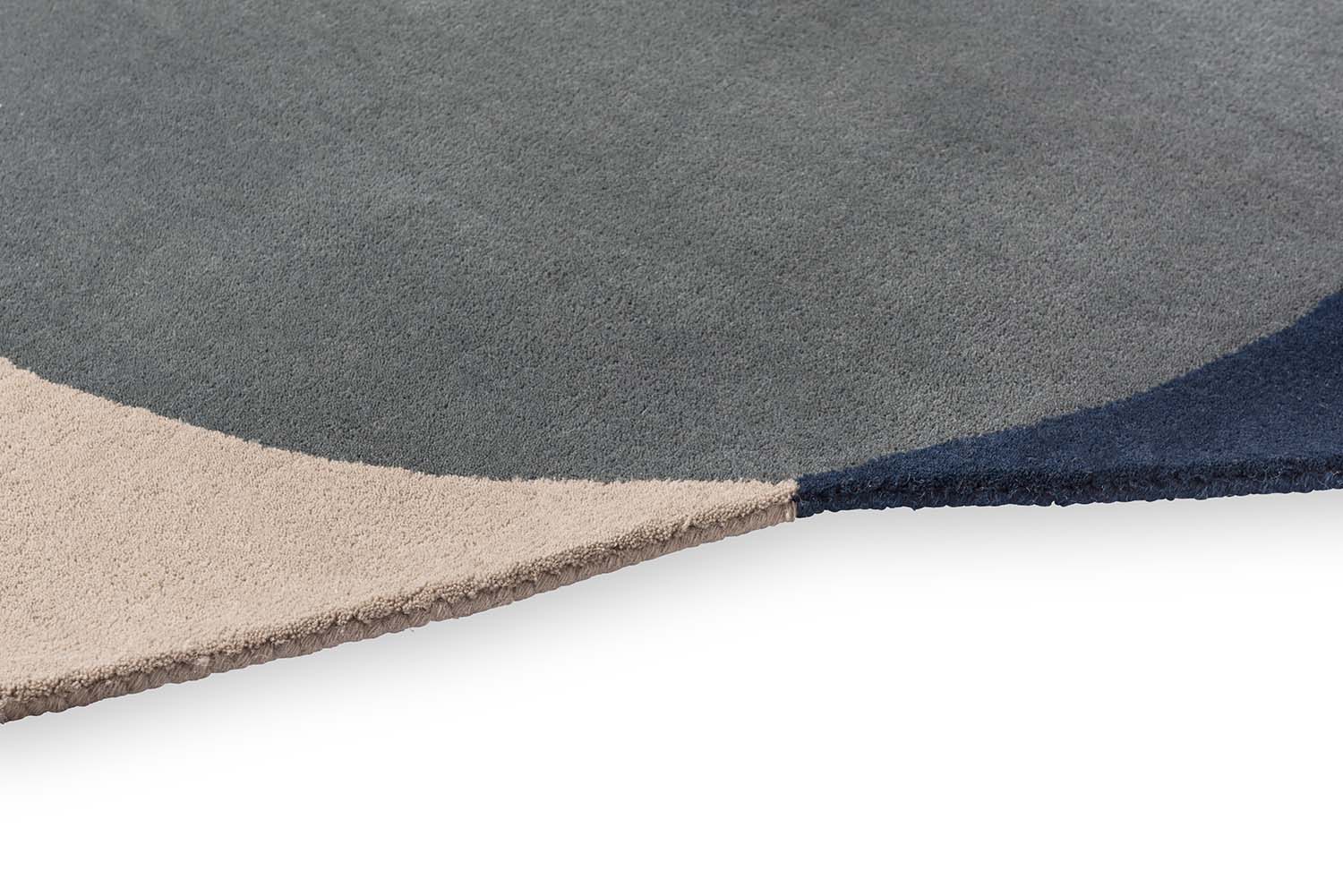 Oval rug ELEMENT ARP gray with navy blue