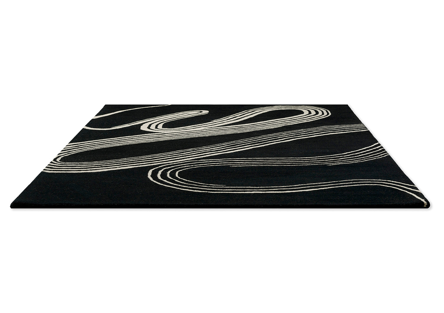 Koberec DECOR FLOW černý s béžovým vzorem