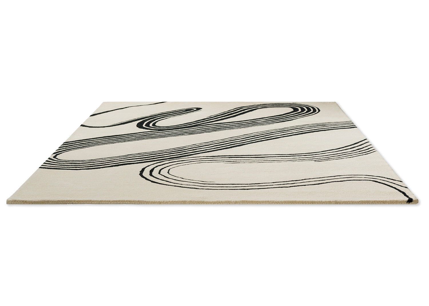 Koberec DECOR FLOW béžový s černým vzorem