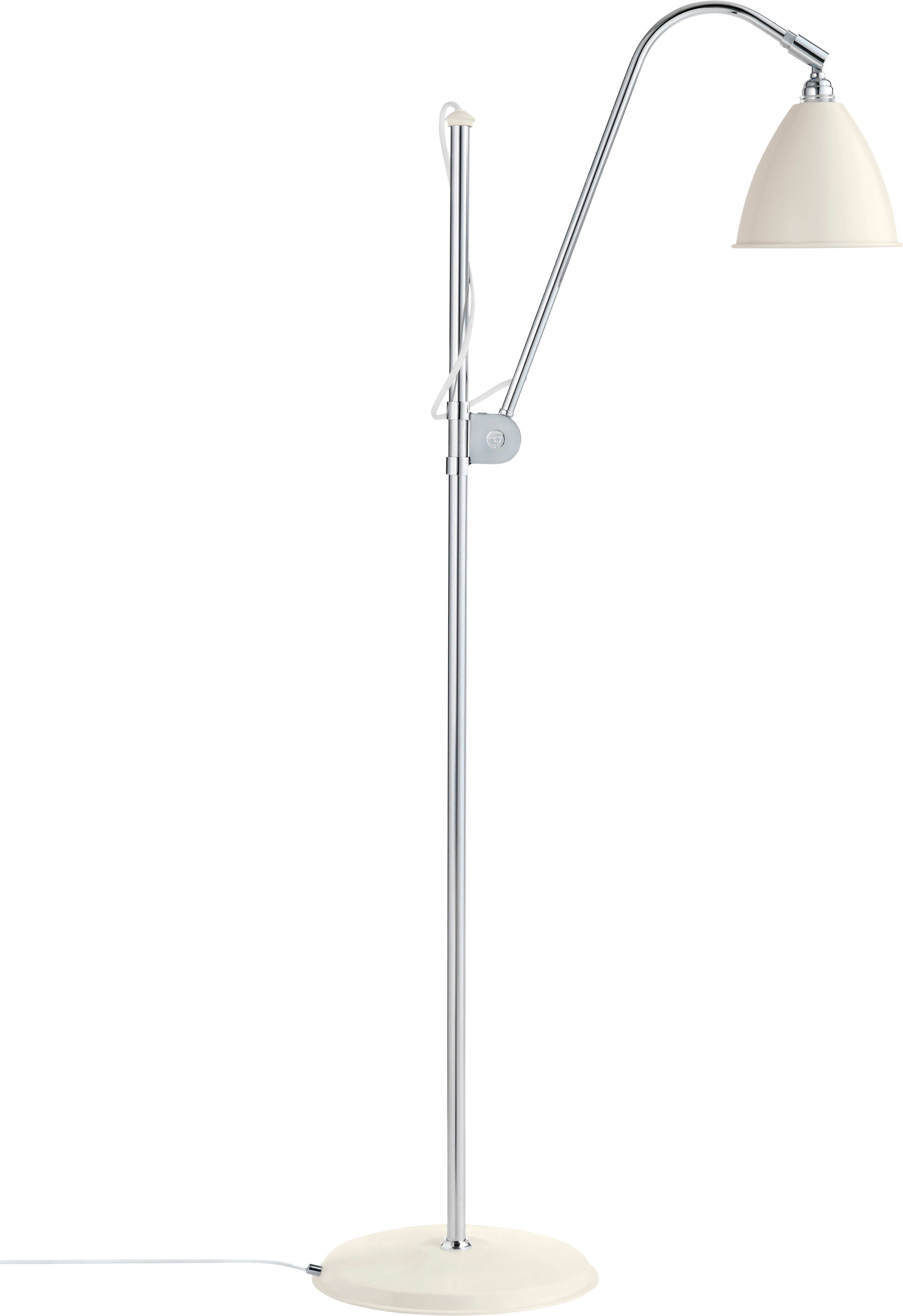 Stojací lampa BESTLITE BL3 chrom s krémovým stínidlem