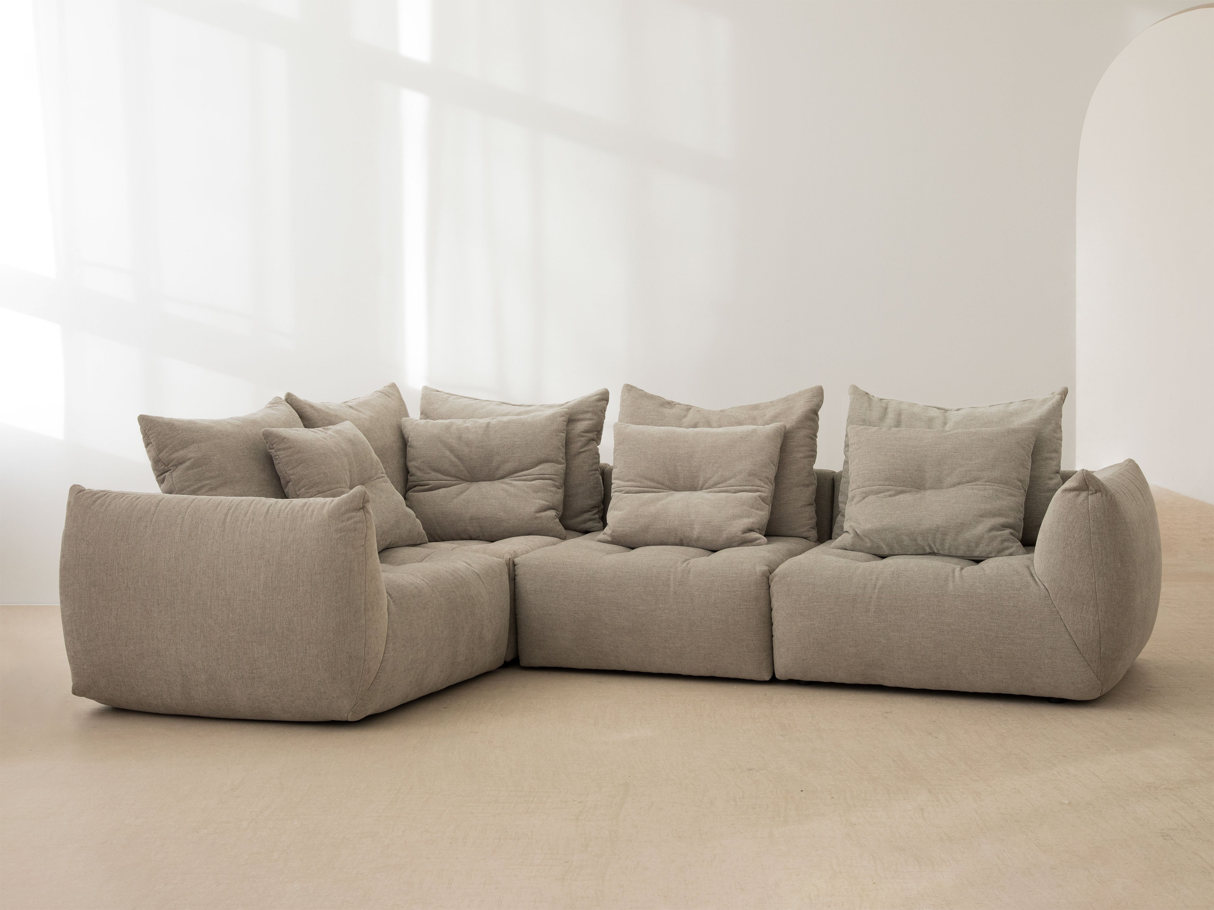 Modular Velvet Corner Sofa BLOOM Terracotta