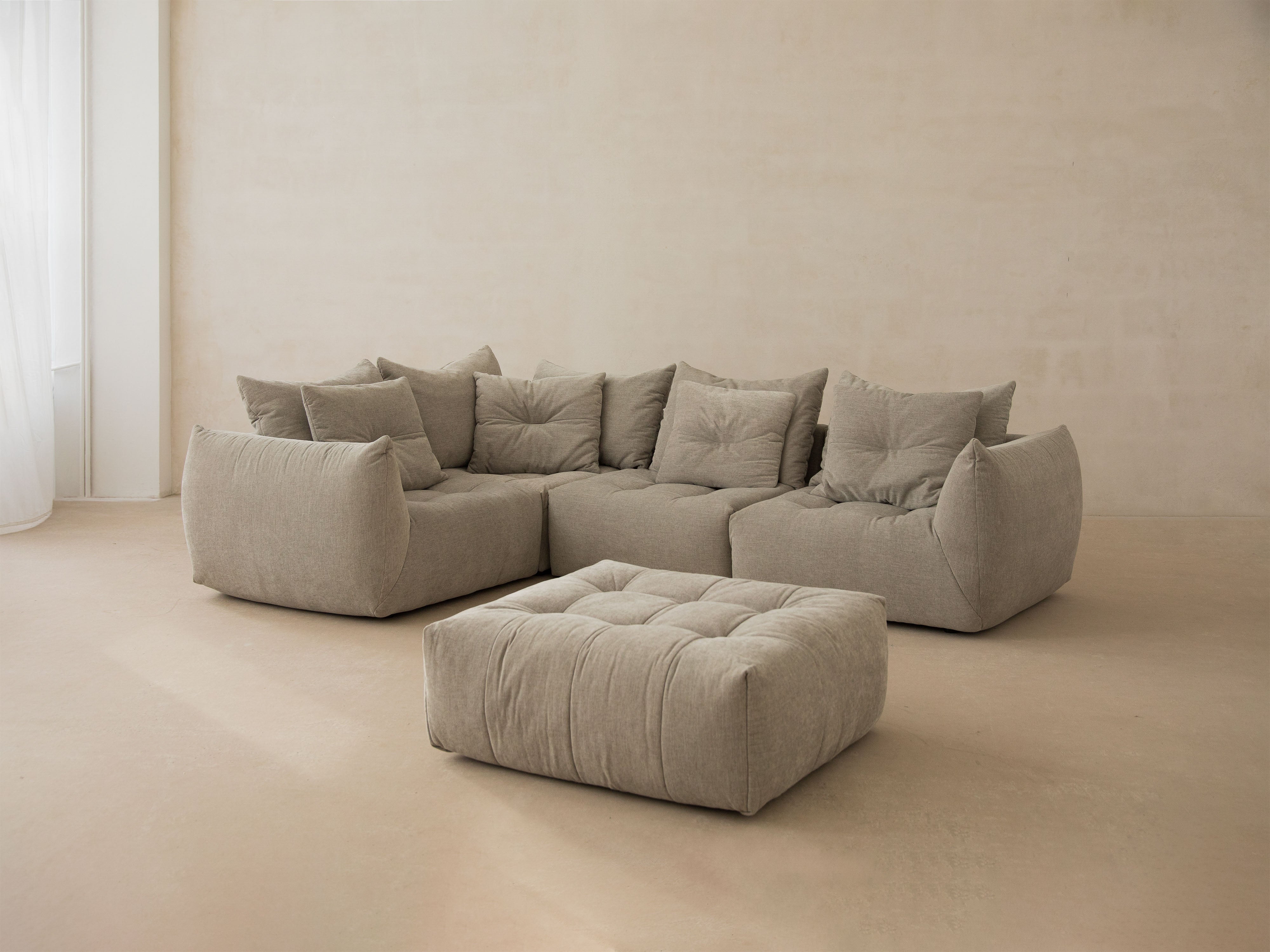 Modular Velvet Corner Sofa BLOOM Terracotta