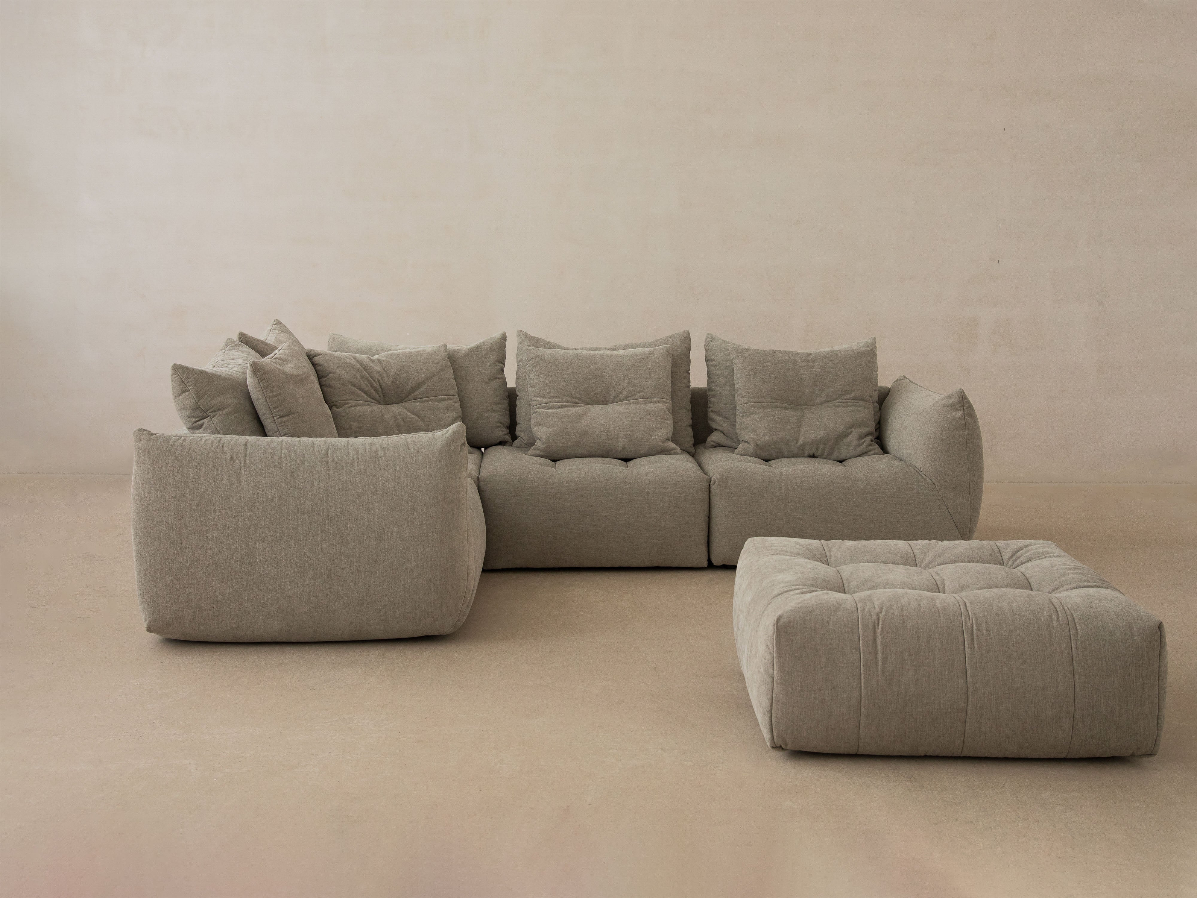 Modular Velvet Corner Sofa BLOOM Terracotta