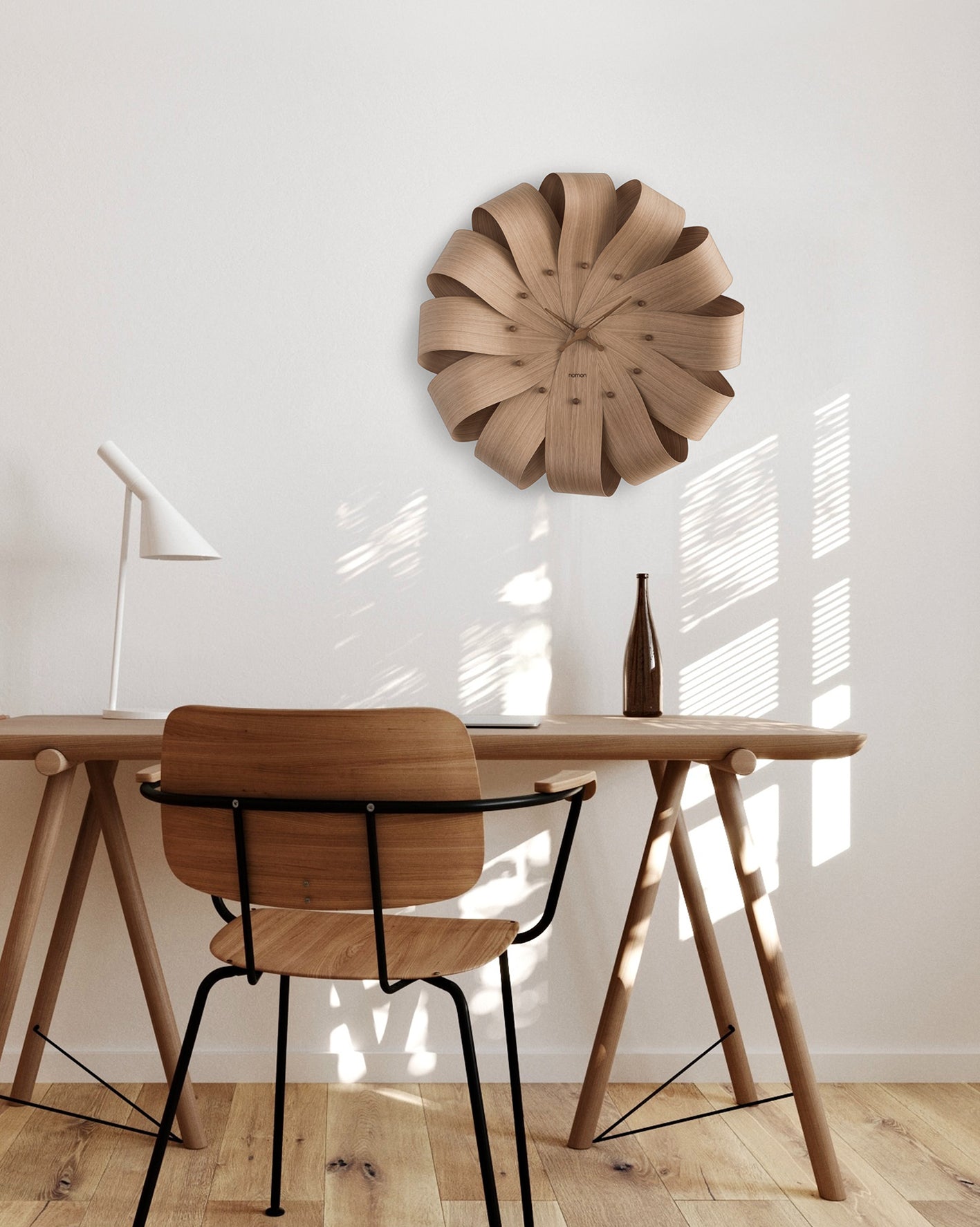 BRISA wall clock oak wood