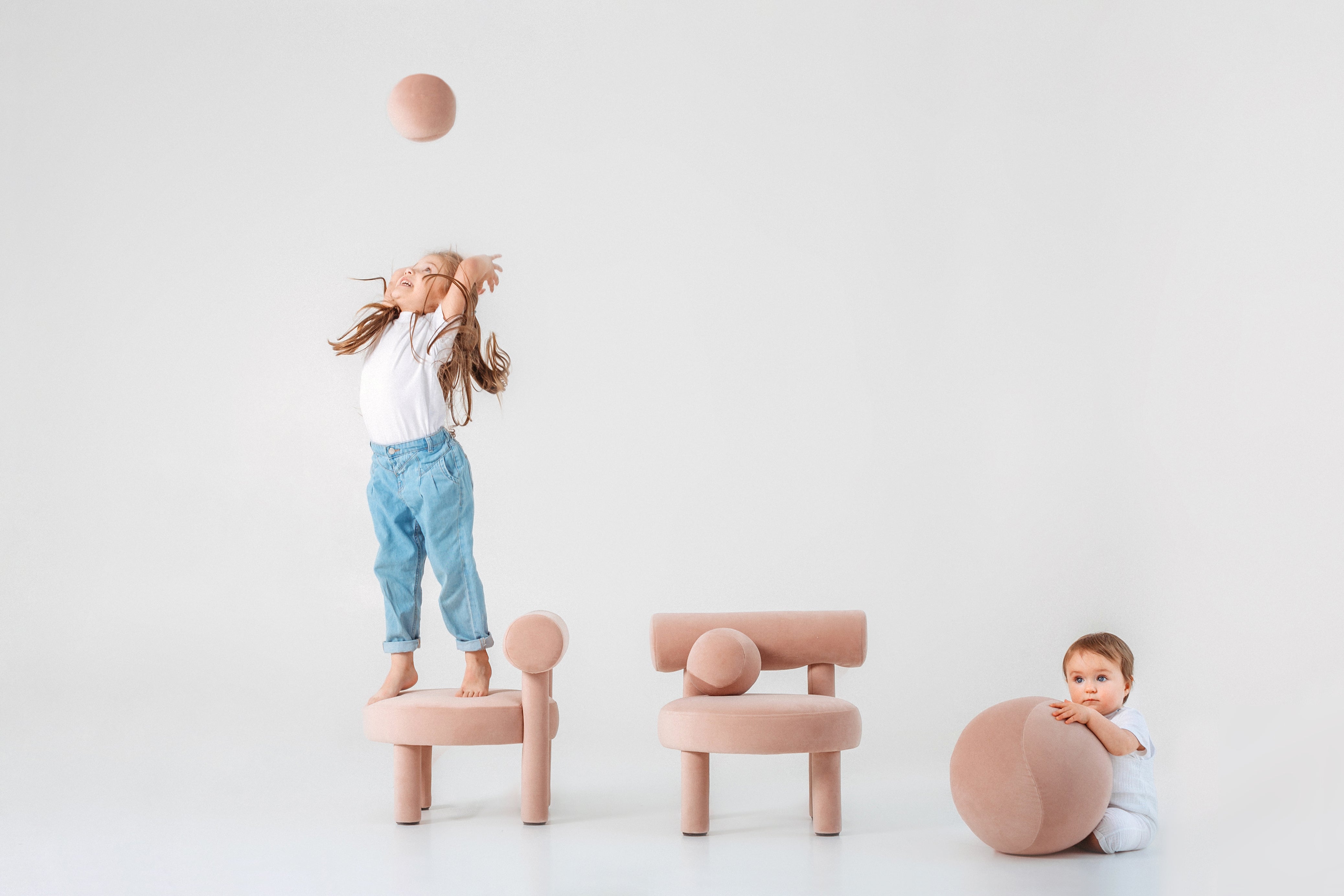 Upholstered Children's Pouf BABY SPHERIC