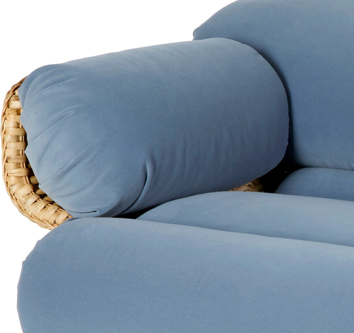 Sofa pro 2 osoby BASKET modrá s ratanem